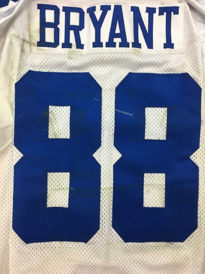 Cowboys Dez Bryant Game Worn White Reebok Road Jersey 12/4/2011 Photo Matched - Image 4