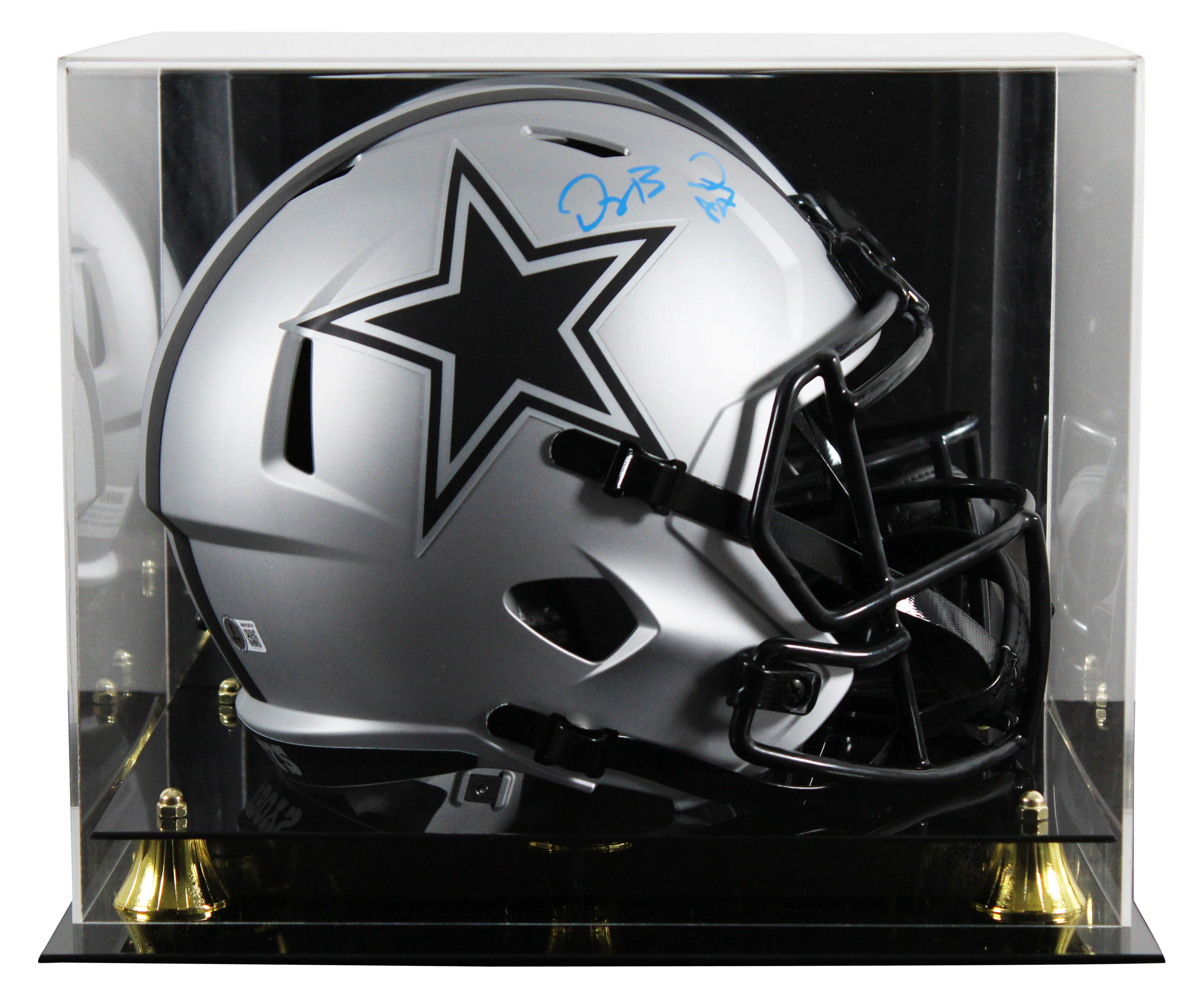 Cowboys Dez Bryant Signed Rave Full Size Speed Rep Helmet W/ Case BAS Witnessed - Image 2