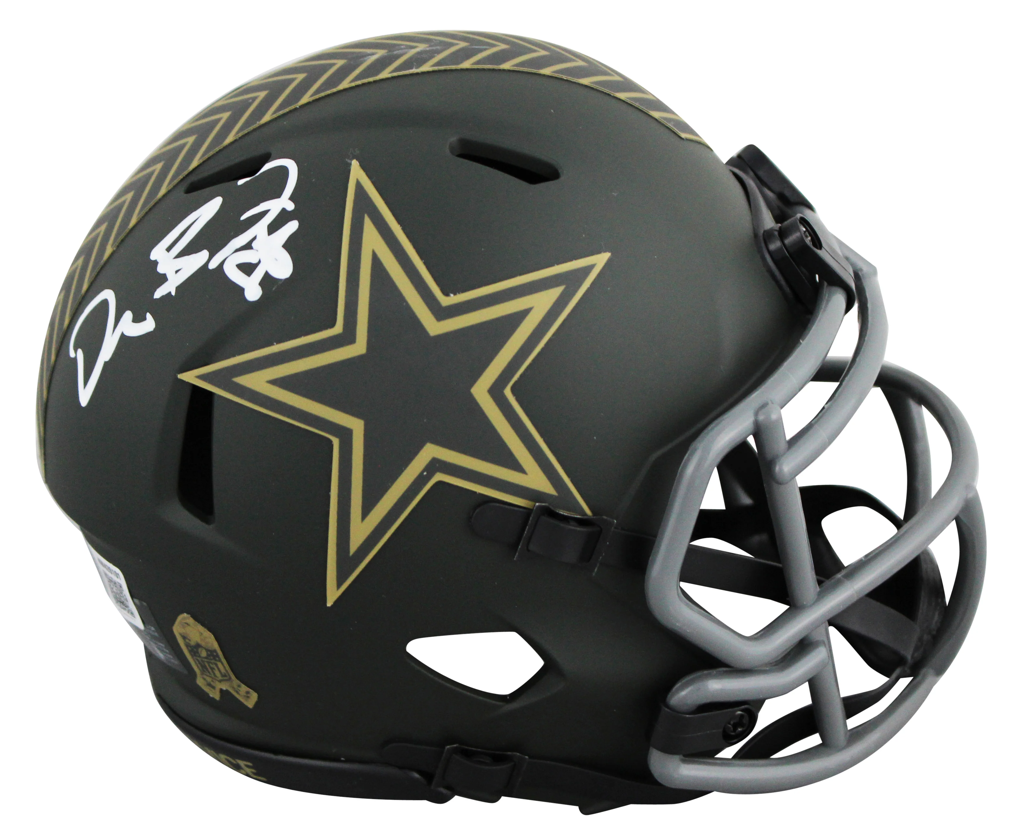 Cowboys Dez Bryant Signed Salute to Service IV Speed Mini Helmet BAS Witnessed