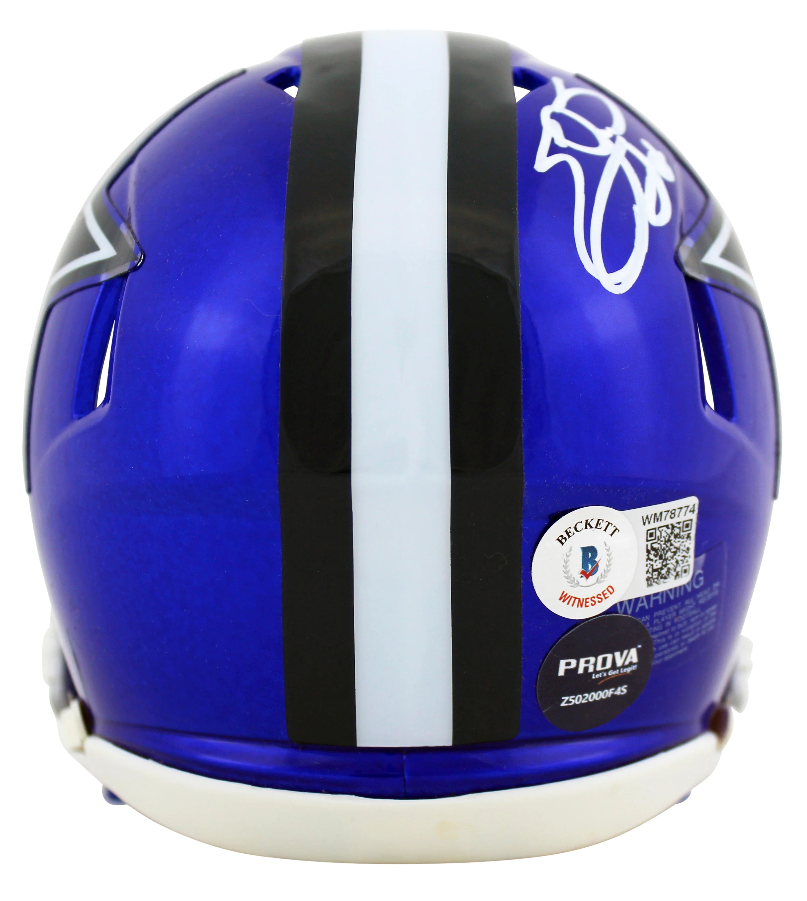 Cowboys Emmitt Smith Authentic Signed Flash Speed Mini Helmet BAS Witnessed - Image 4