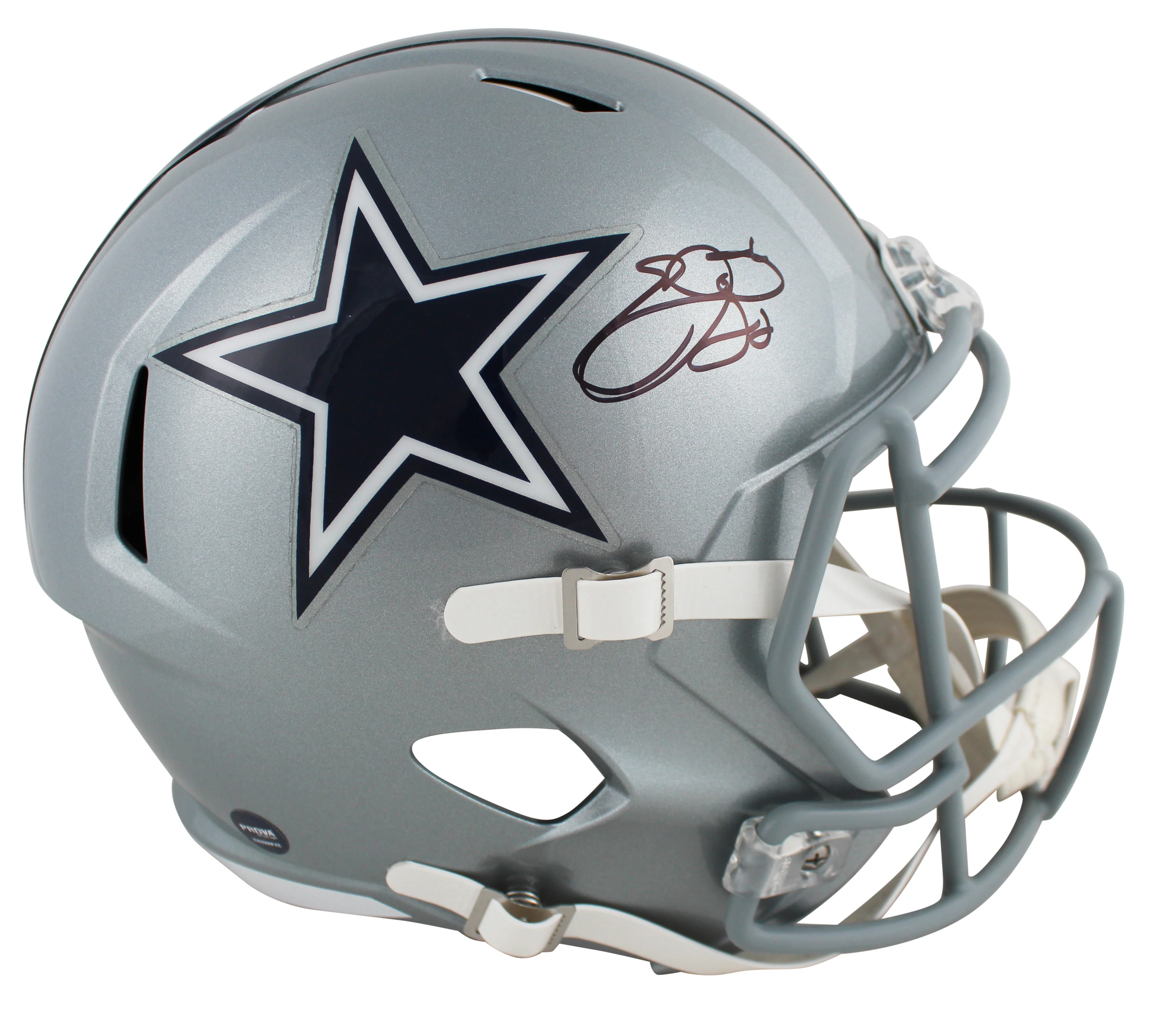 Cowboys Emmitt Smith Authentic Signed Full Size Speed Rep Helmet BAS Witnessed - Image 2