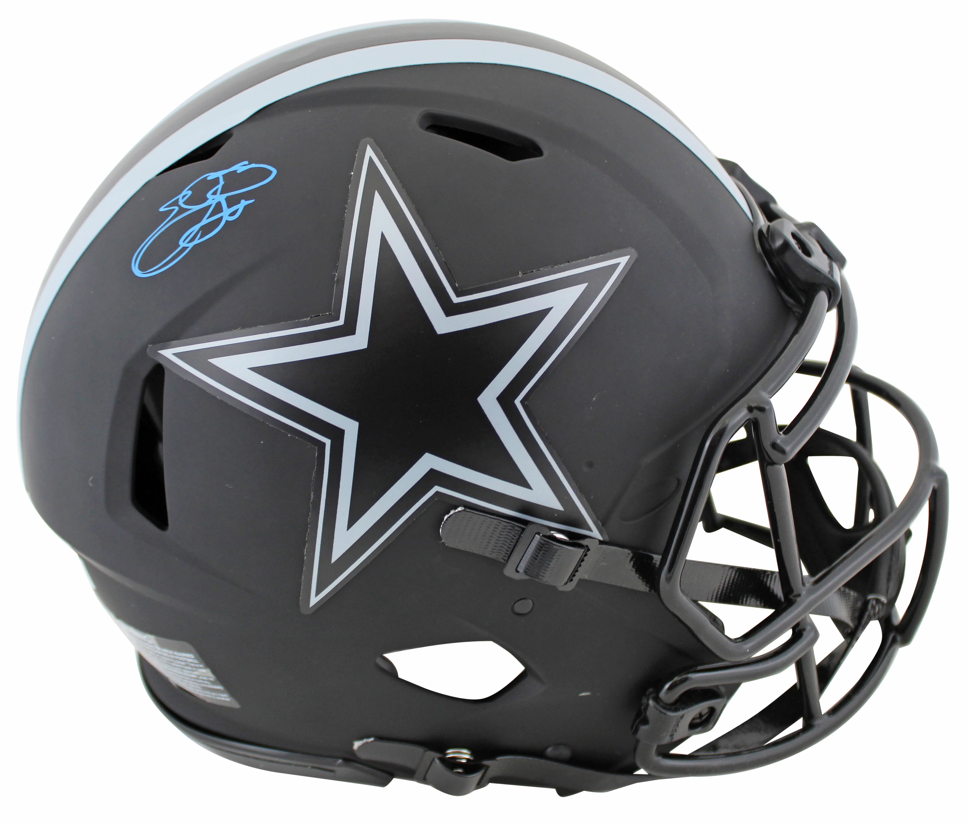 Cowboys Emmitt Smith Signed Eclipse Full Size Speed Proline Helmet BAS #WK14390 - Image 2