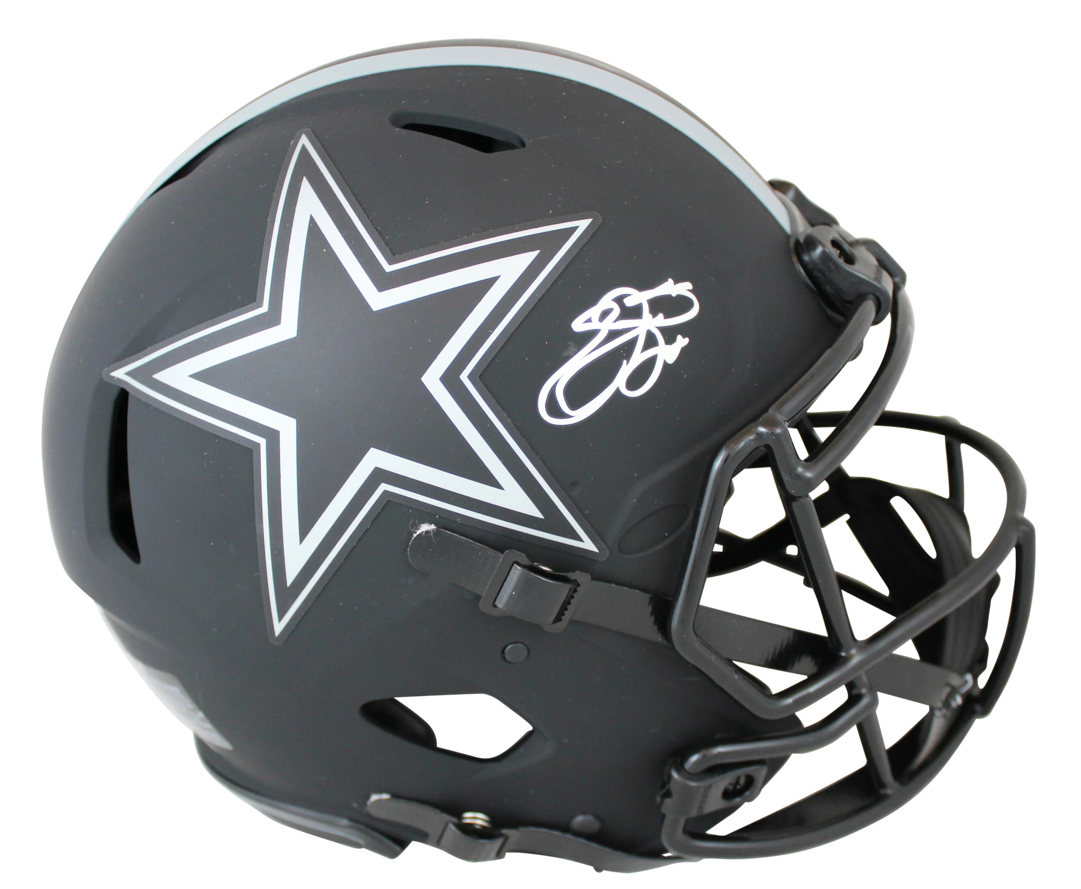 Cowboys Emmitt Smith Signed Eclipse Full Size Speed Proline Helmet w/ Case BAS W - Image 3