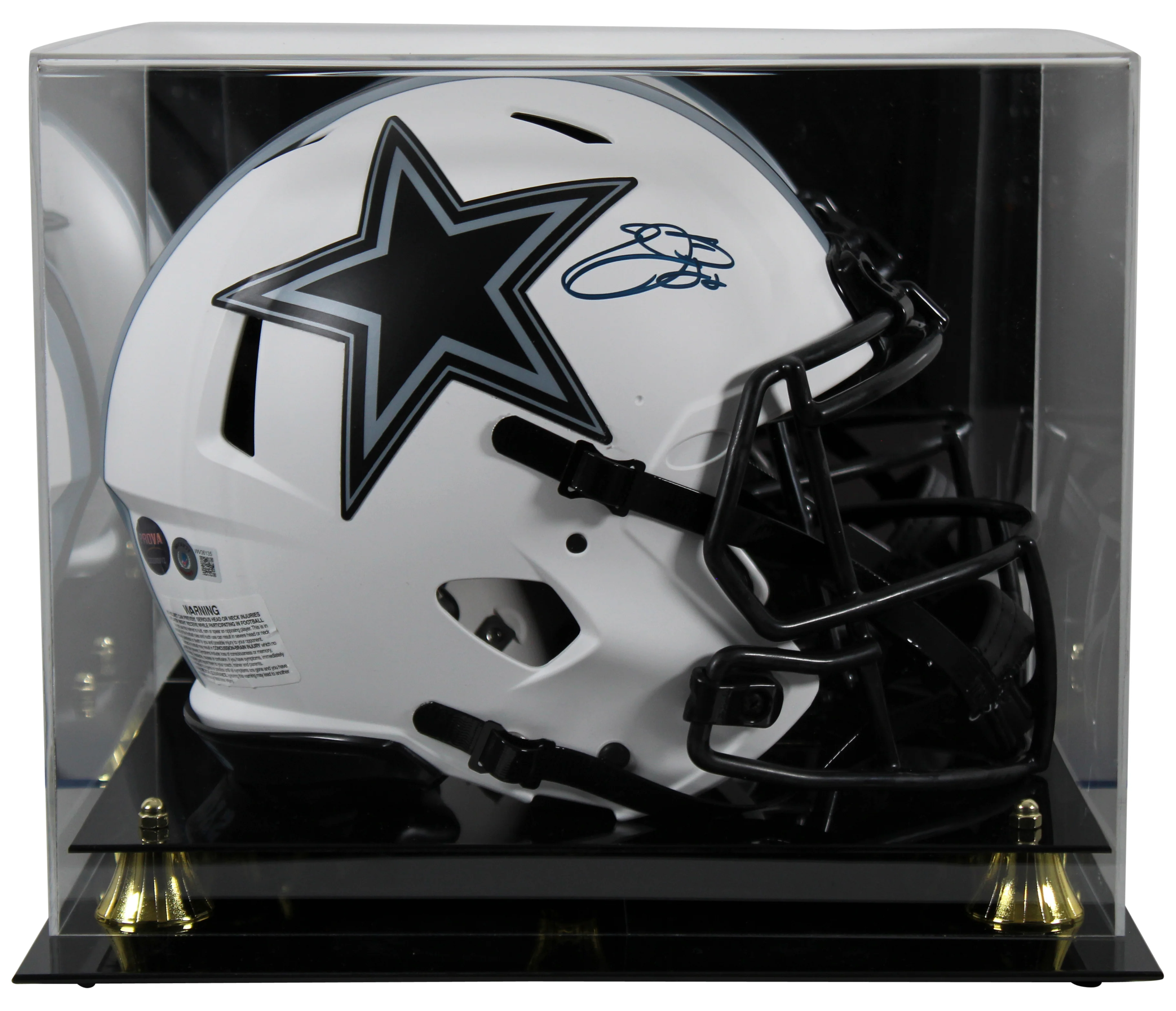 Cowboys Emmitt Smith Signed Lunar Full Size Speed Proline Helmet w/ Case BAS Wit - Image 2