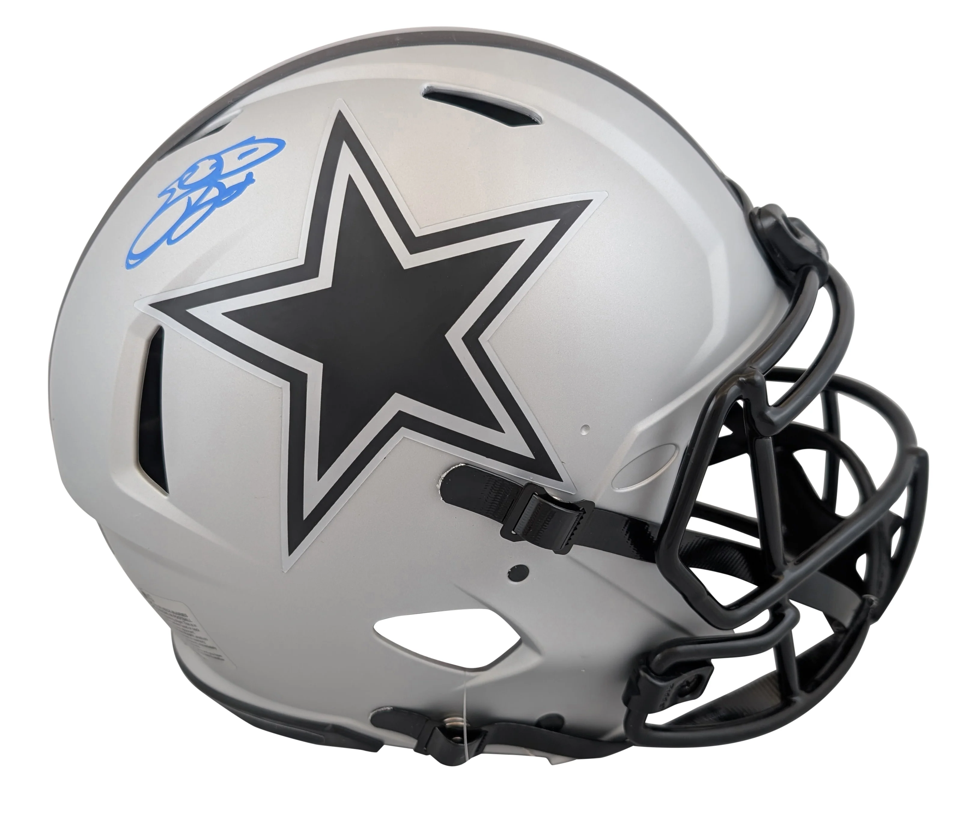 Cowboys Emmitt Smith Signed Rave Full Size Speed Proline Helmet w/ Case BAS Wit - Image 3