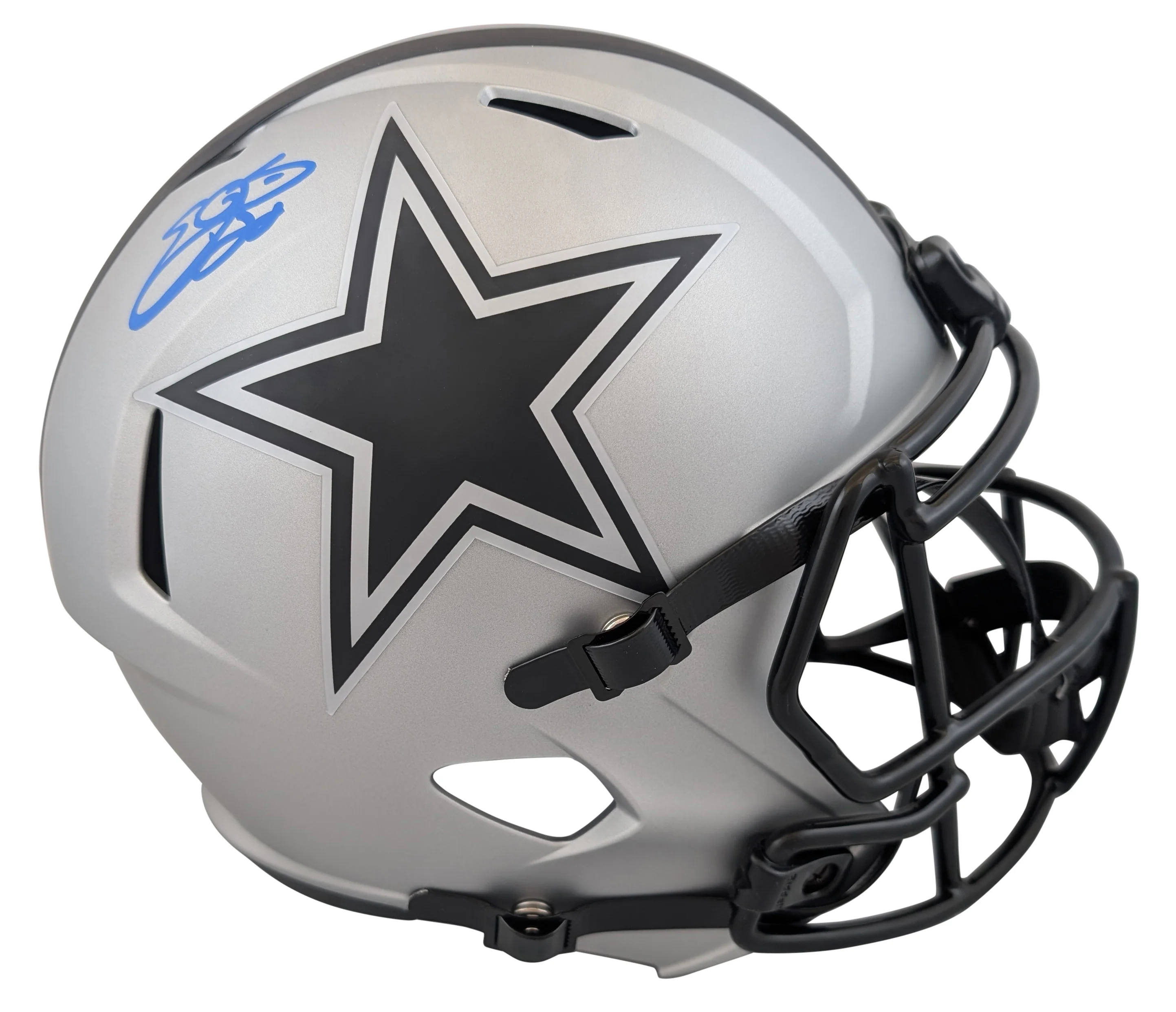 Cowboys Emmitt Smith Signed Rave Full Size Speed Rep Helmet W/ Case BAS Witness - Image 3