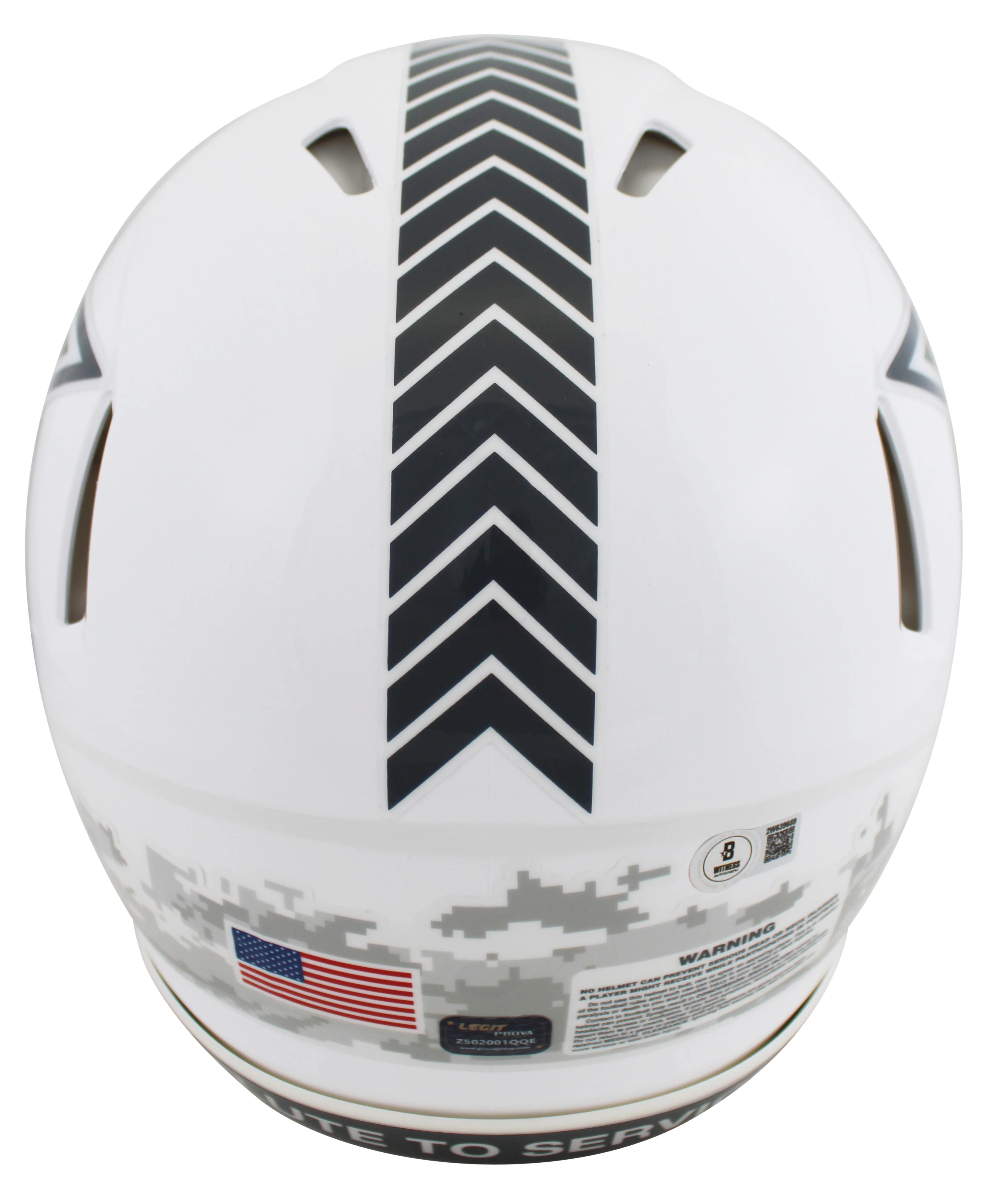 Cowboys Emmitt Smith Signed Salute To Service III F/S Speed Proline Helmet BAS W - Image 3