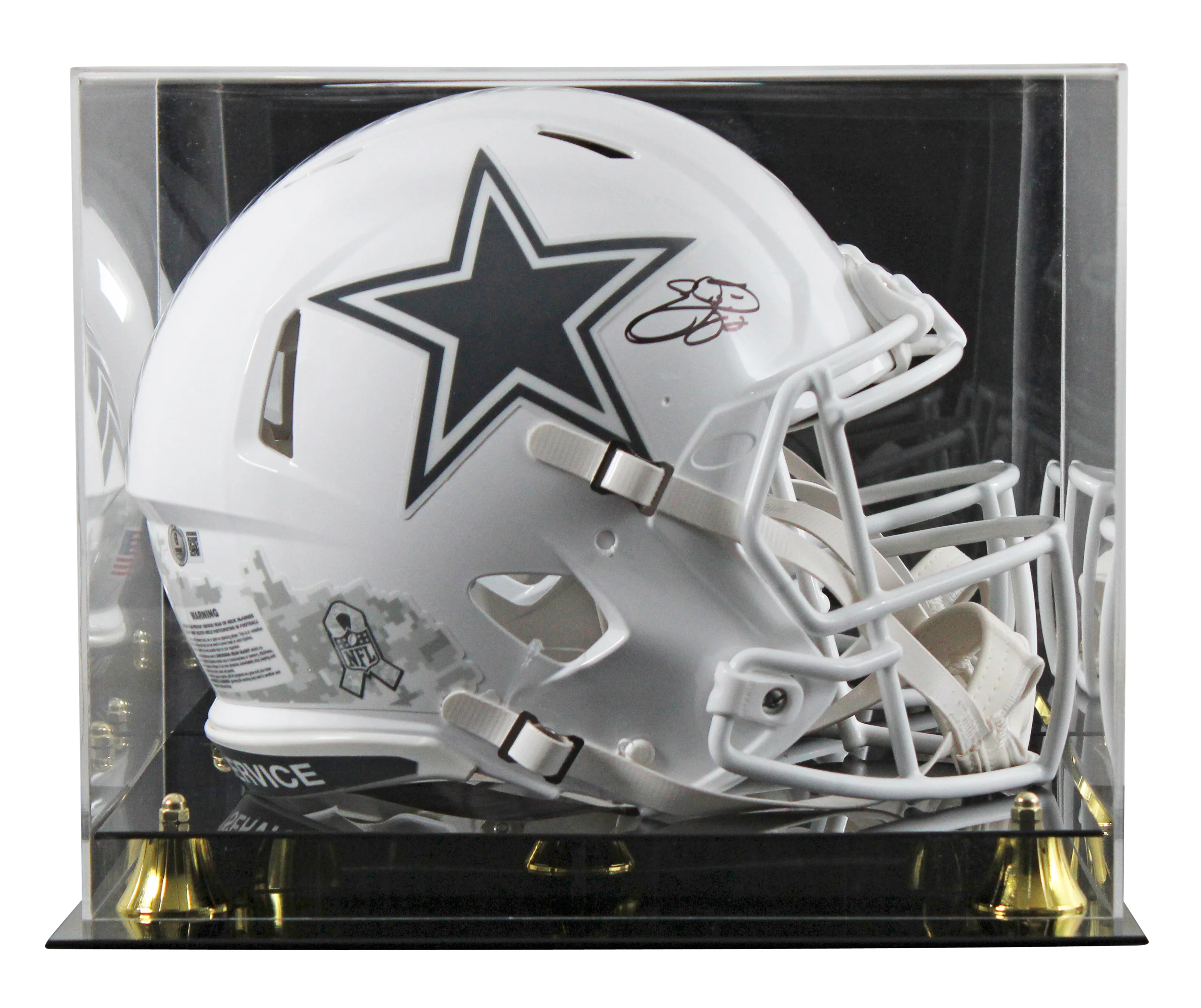 Cowboys Emmitt Smith Signed STS III Full Size Speed Proline Helmet W/ Case BAS W - Image 2