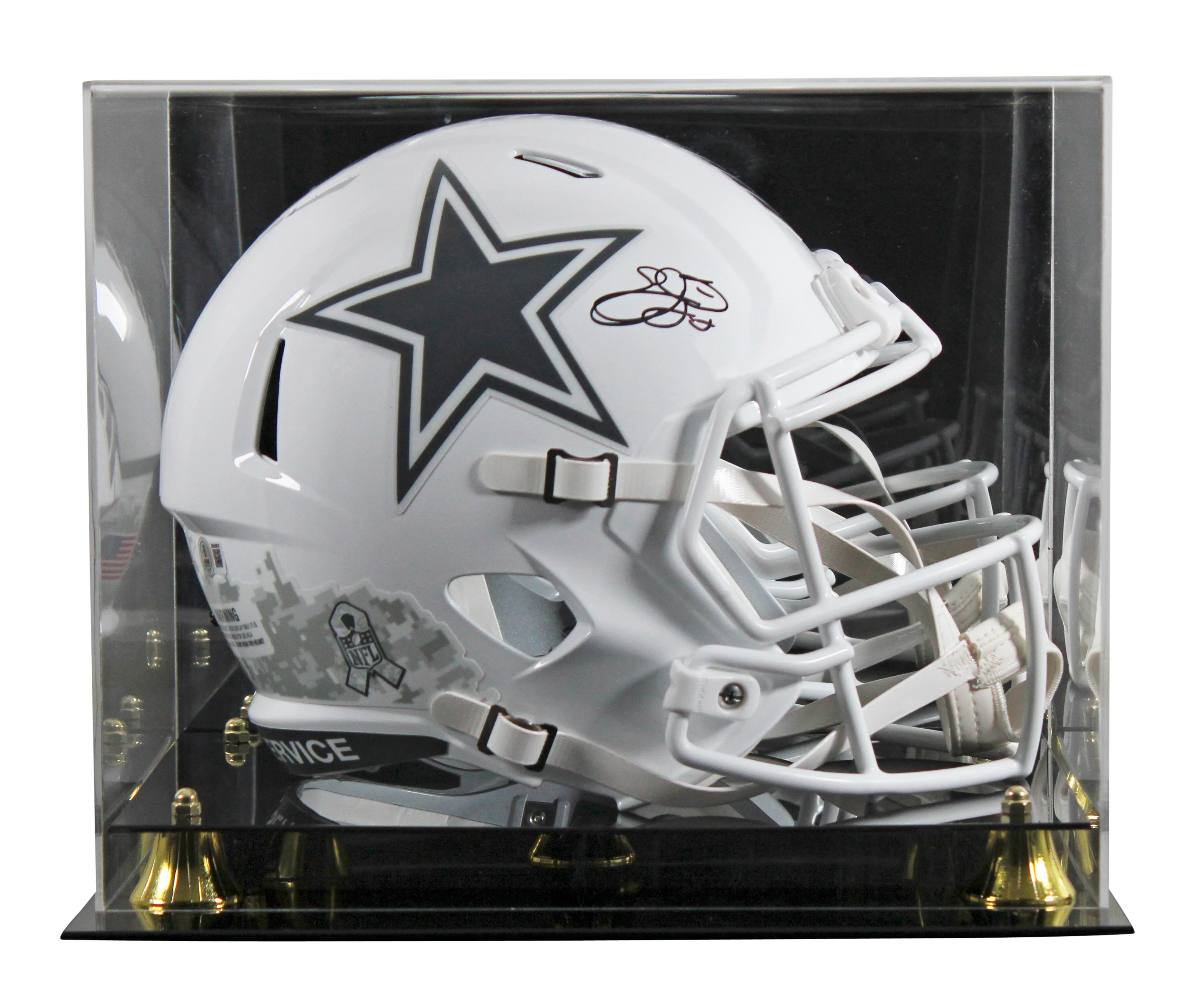 Cowboys Emmitt Smith Signed STS III Full Size Speed Rep Helmet W/ Case BAS Wit - Image 2