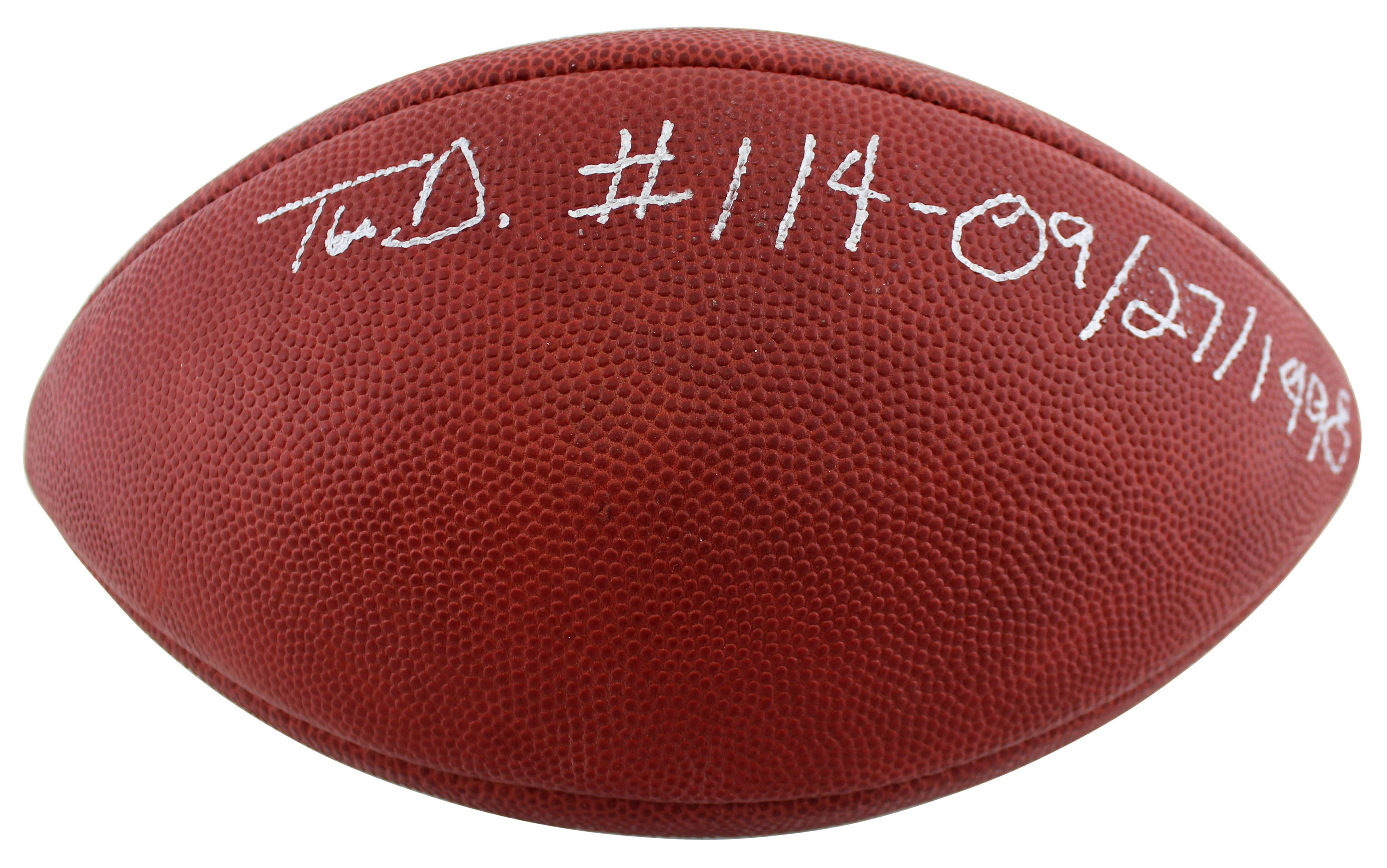 Cowboys Emmitt Smith "TD #114 - 09/27/1998" Signed GU Football BAS & Prova LOA - Image 5