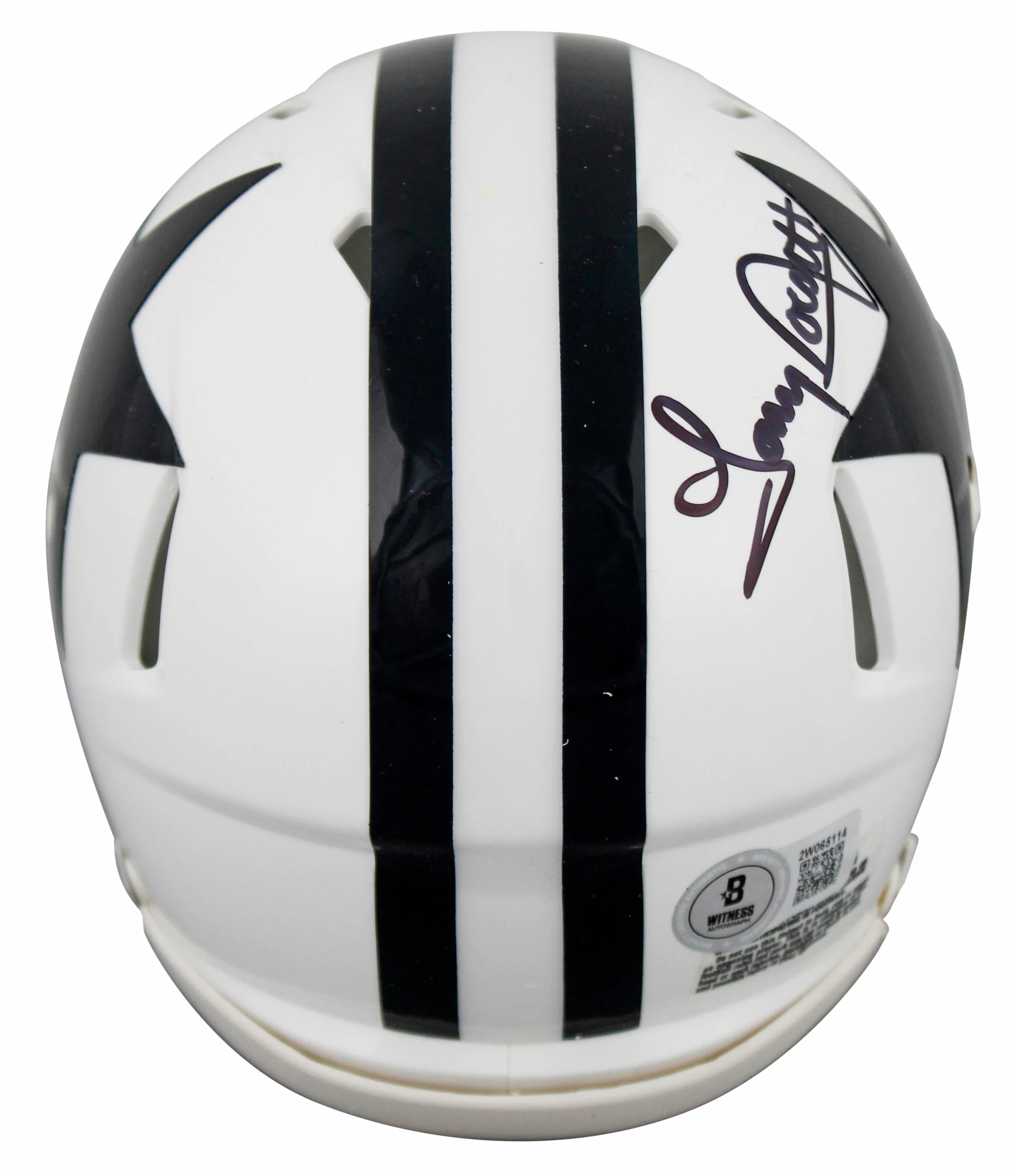 Cowboys Emmitt Smith & Tony Dorsett Signed 1960-63 TB Speed Mini Helmet BAS Wit - Image 3