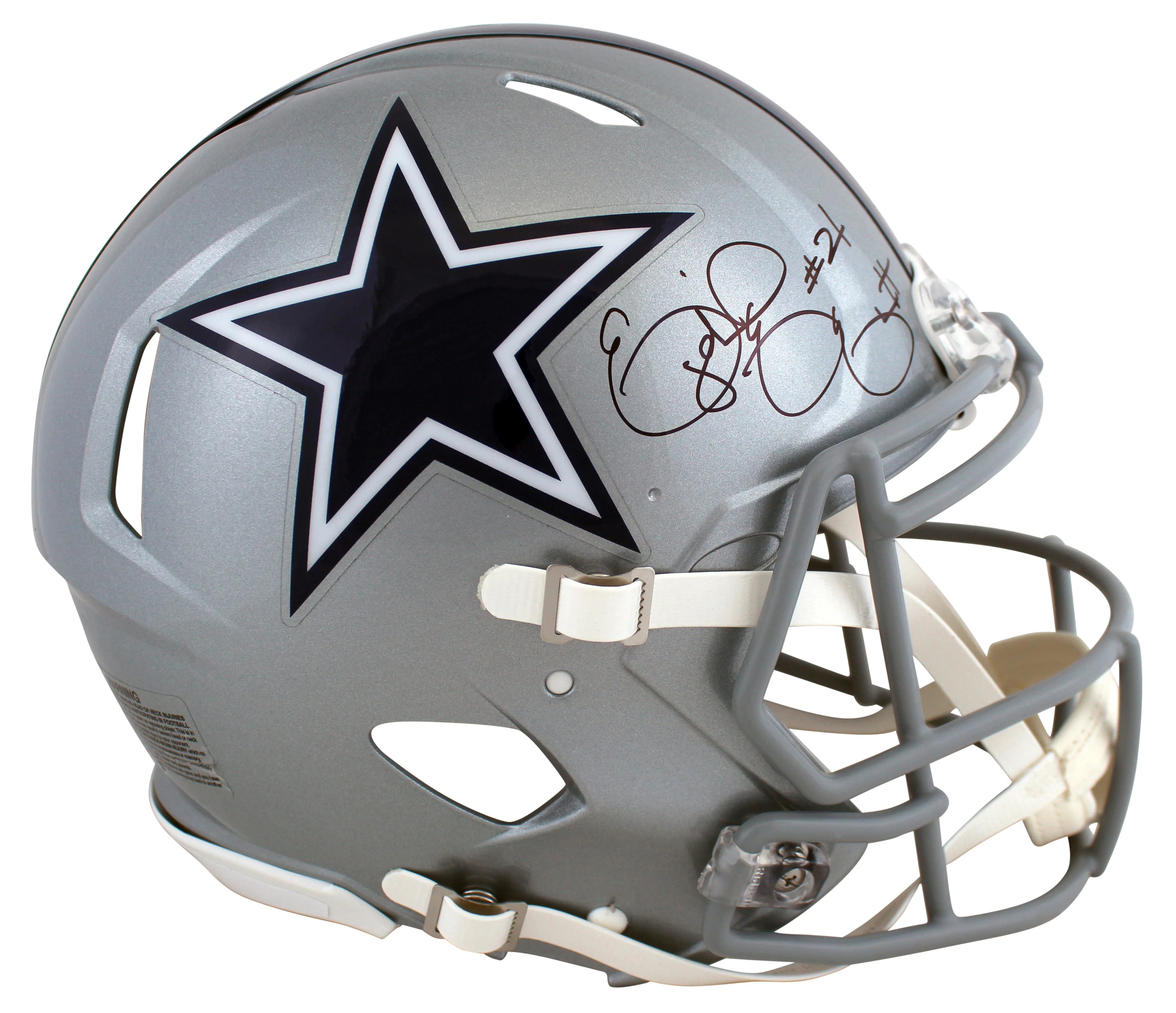 Cowboys Ezekiel Elliott Authentic Signed Full Size Speed Proline Helmet BAS Wit - Image 2