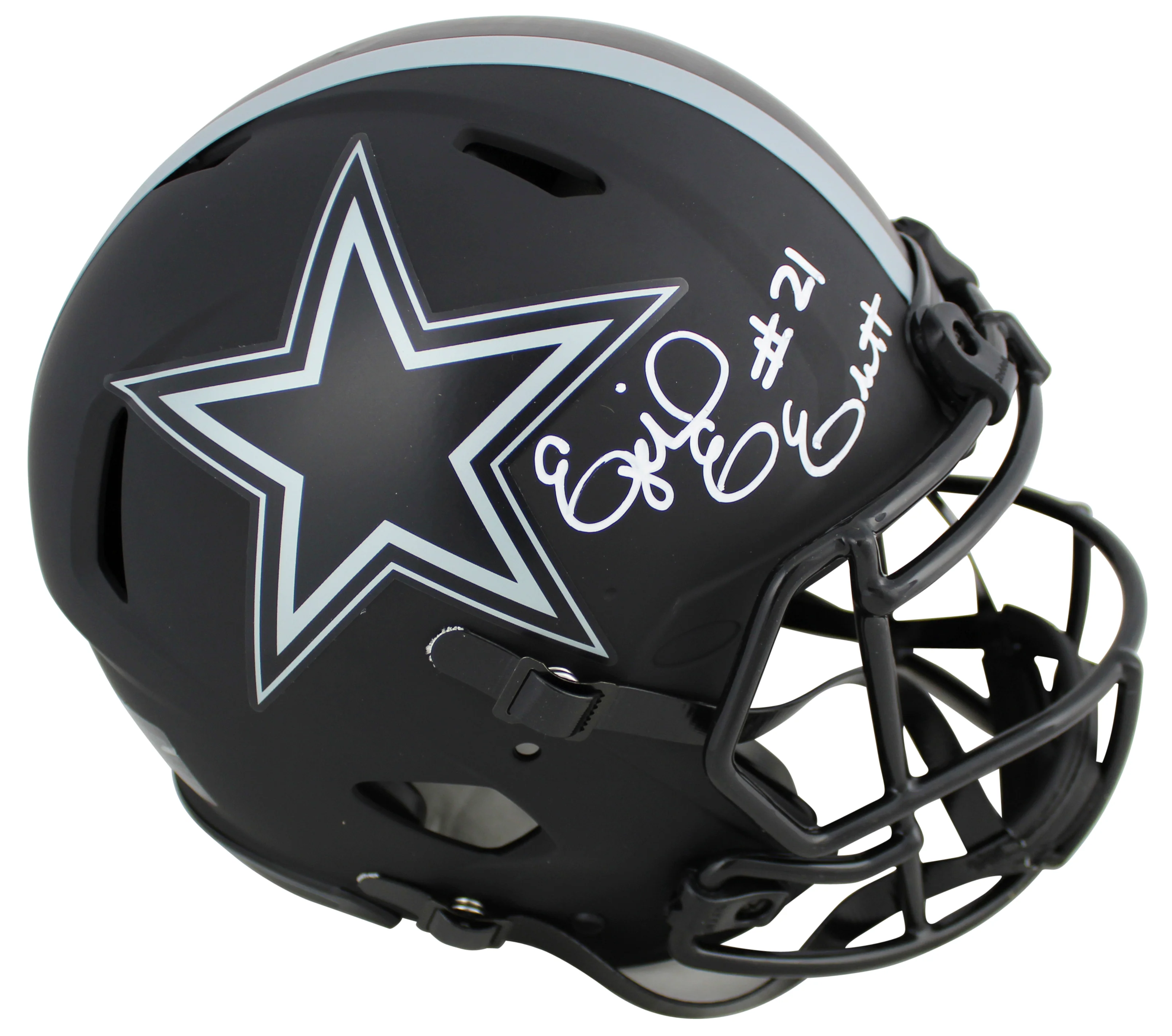 Cowboys Ezekiel Elliott Signed Eclipse Proline F/S Speed Helmet BAS Witnessed - Image 2