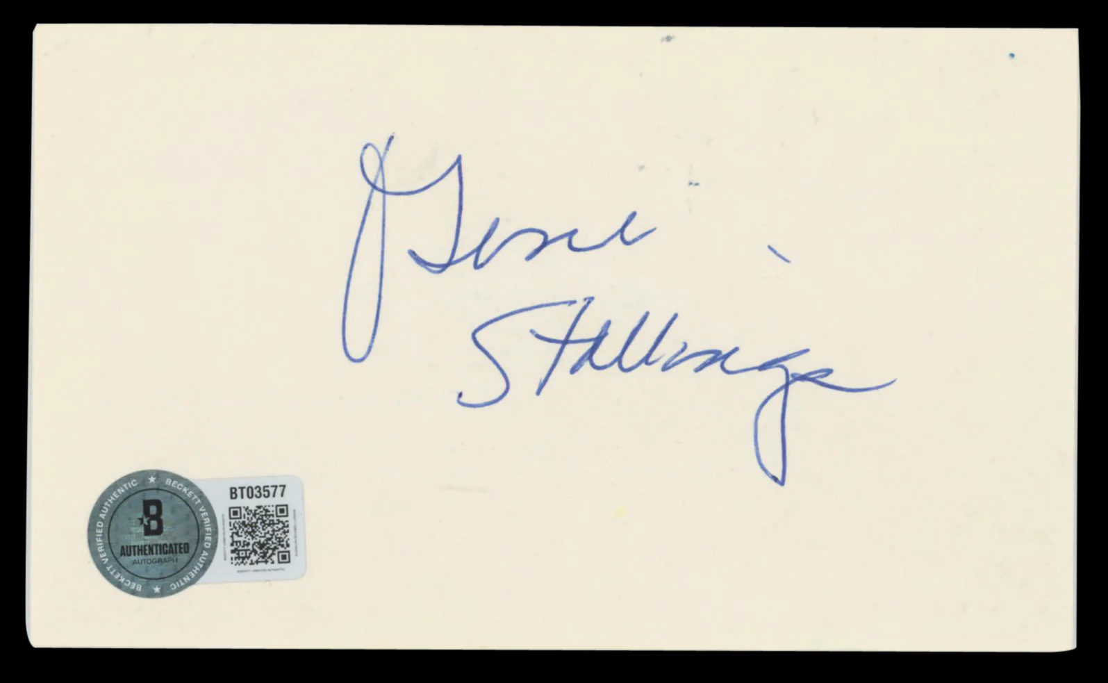 Cowboys Gene Stallings Authentic Signed 3x5 Index Card Autographed BAS #BT03577 - Image 2