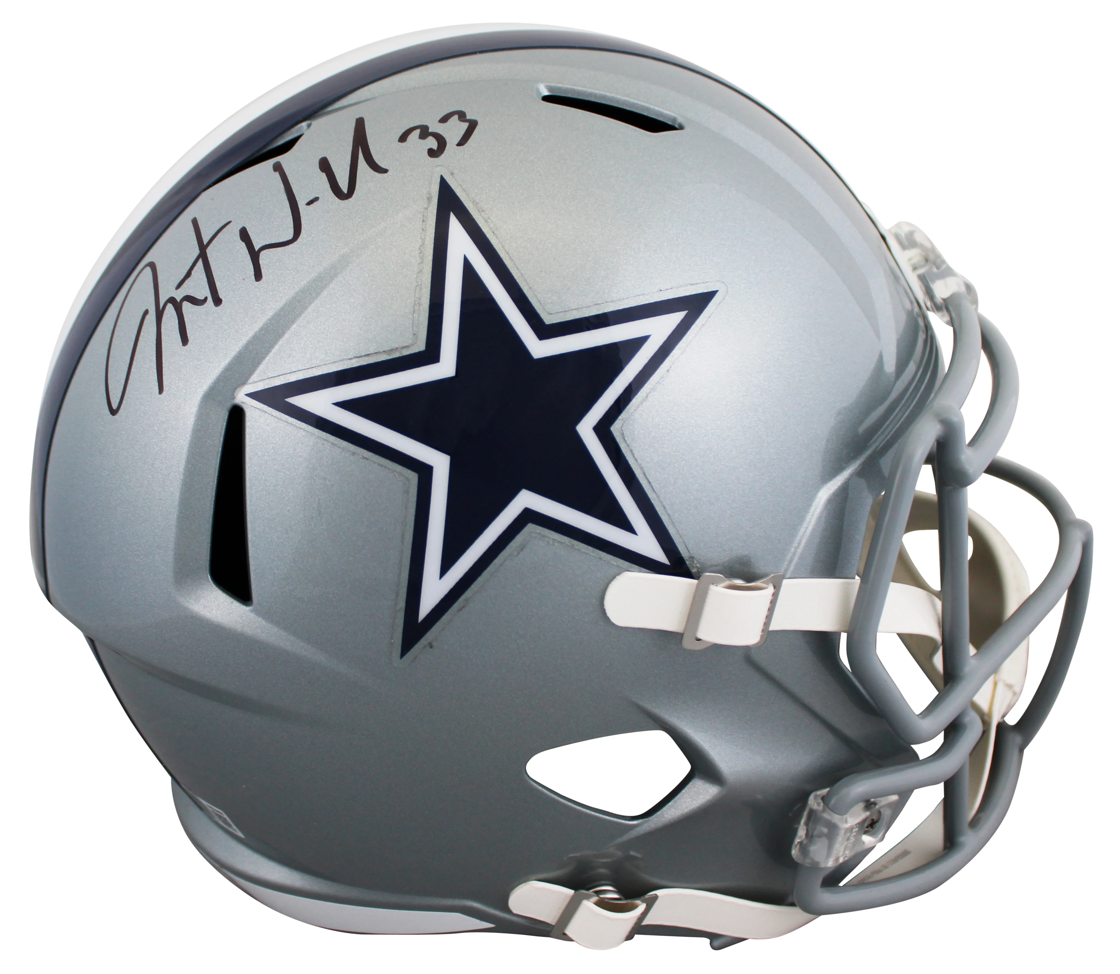 Cowboys Javonte Williams Signed Full Size Speed Rep Helmet BAS Witnessed - Image 2