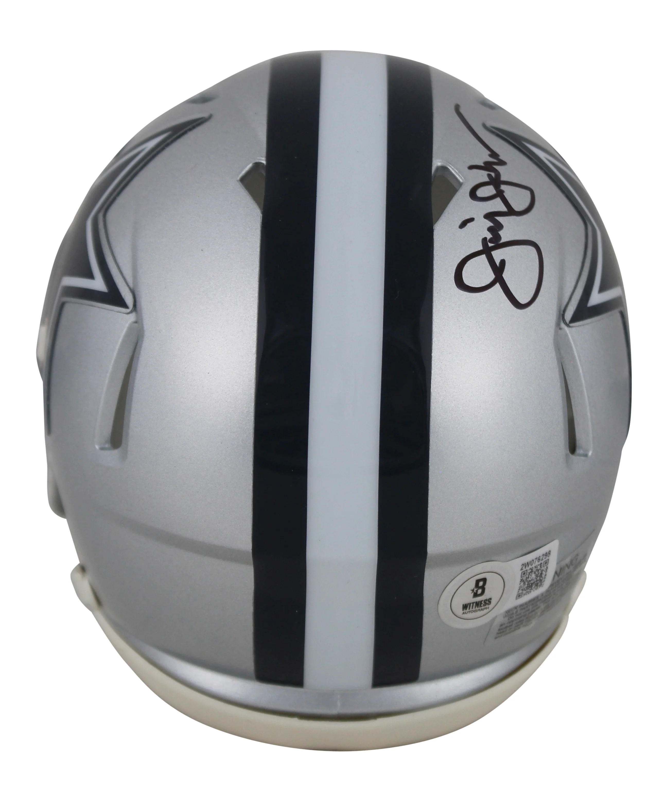 Cowboys Jimmy Johnson Authentic Signed Speed Mini Helmet w/ Case BAS Witnessed - Image 4