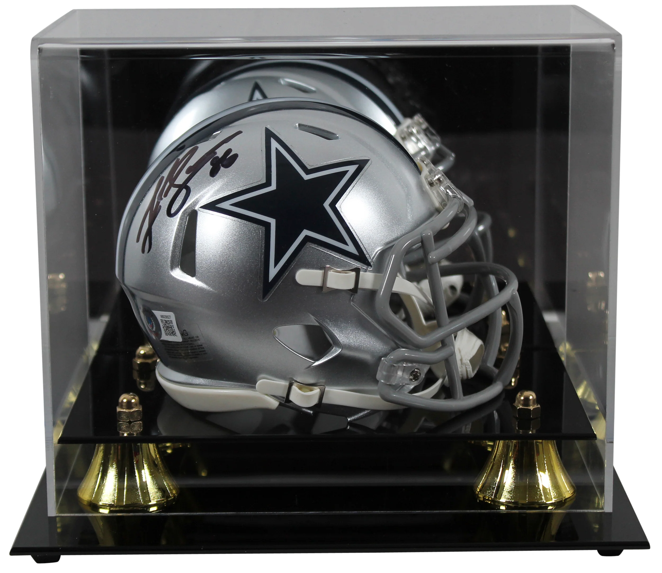 Cowboys Luke Schoonmaker Authentic Signed Speed Mini Helmet w/ Case BAS Witness - Image 2