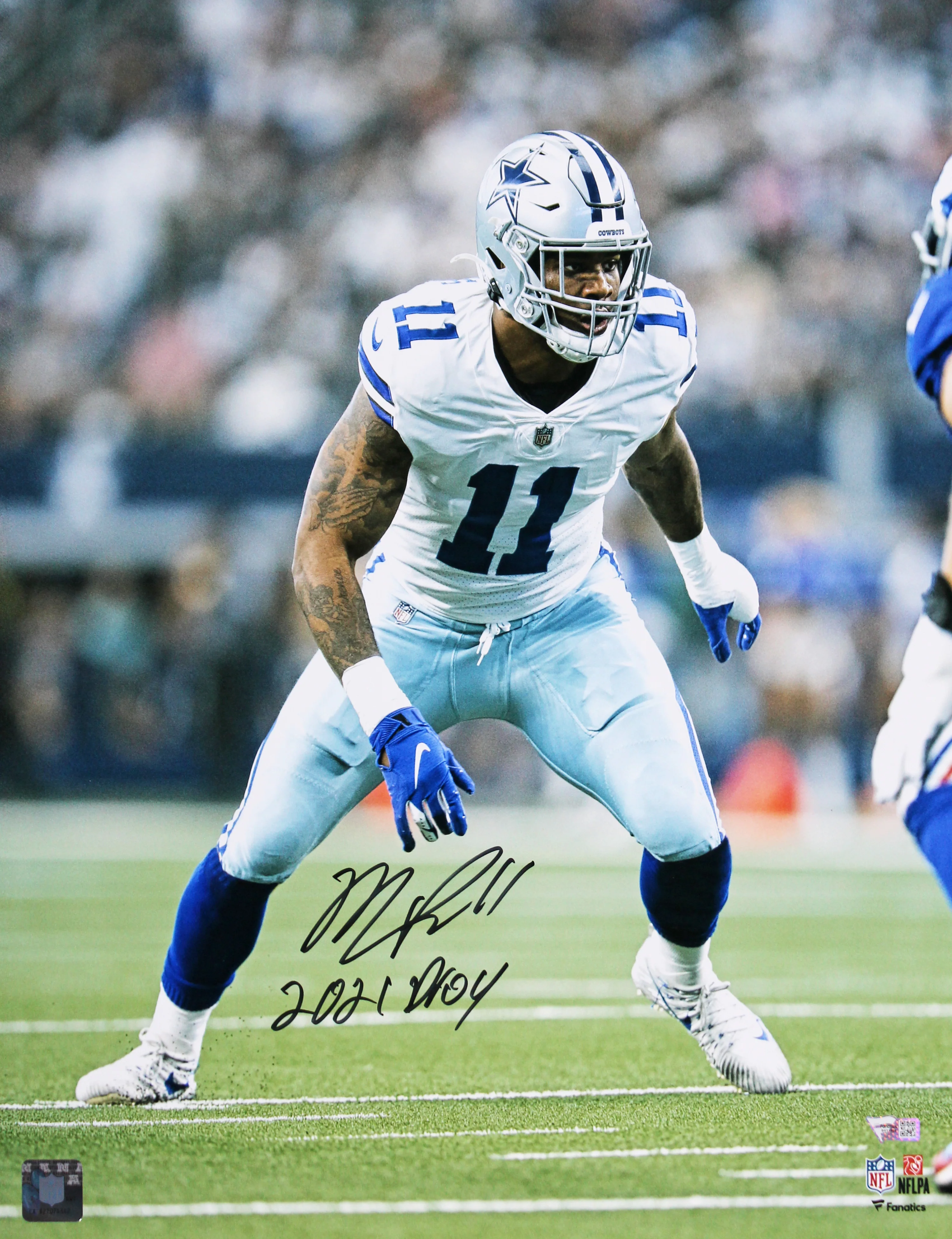 Cowboys Micah Parsons "2021 DROY" Signed 16x20 Vertical Photo Fanatics - Image 2