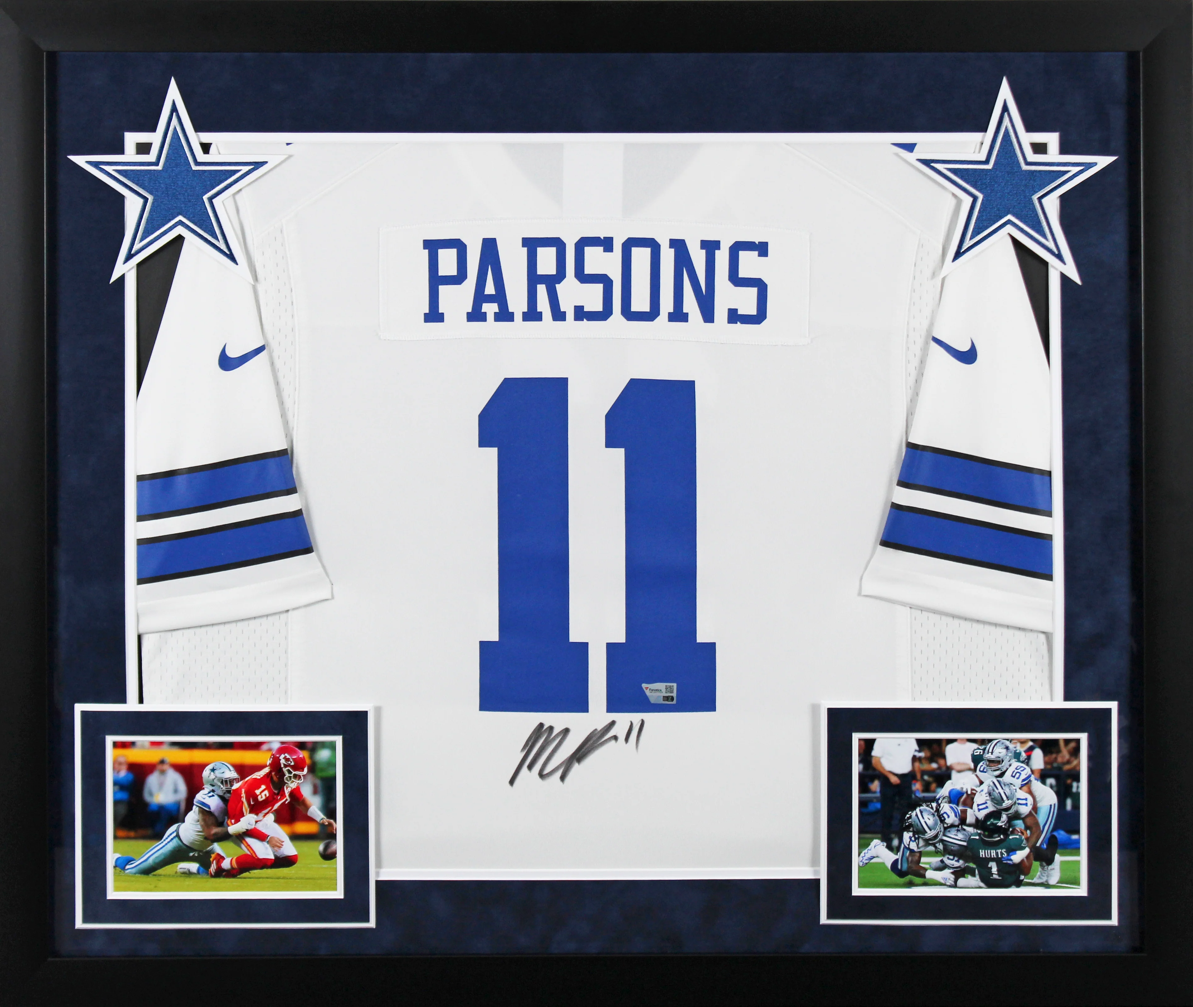 Cowboys Micah Parsons Authentic Signed White Nike Game Framed Jersey Fanatics 2 - Image 2
