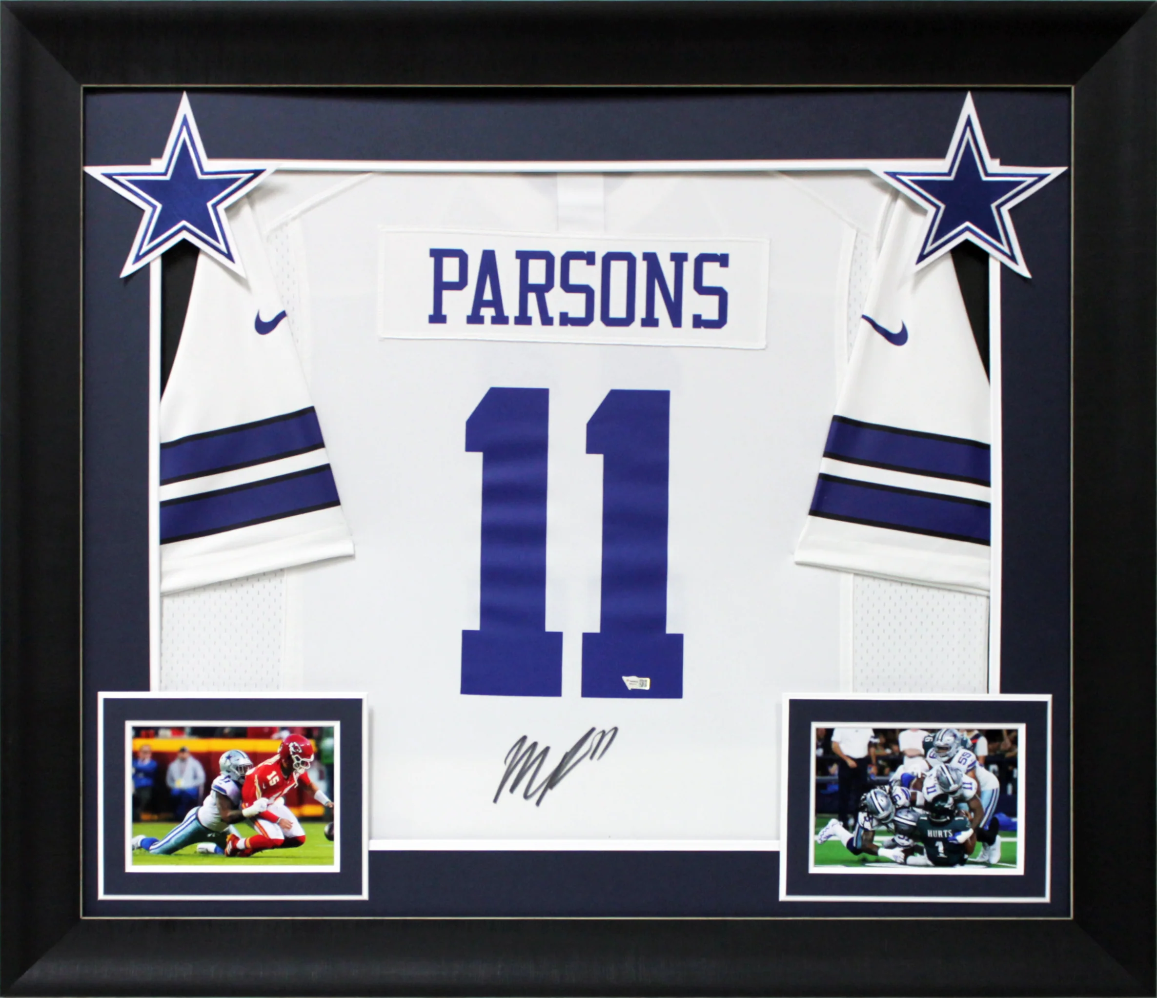 Cowboys Micah Parsons Authentic Signed White Nike Game Framed Jersey Fanatics - Image 2