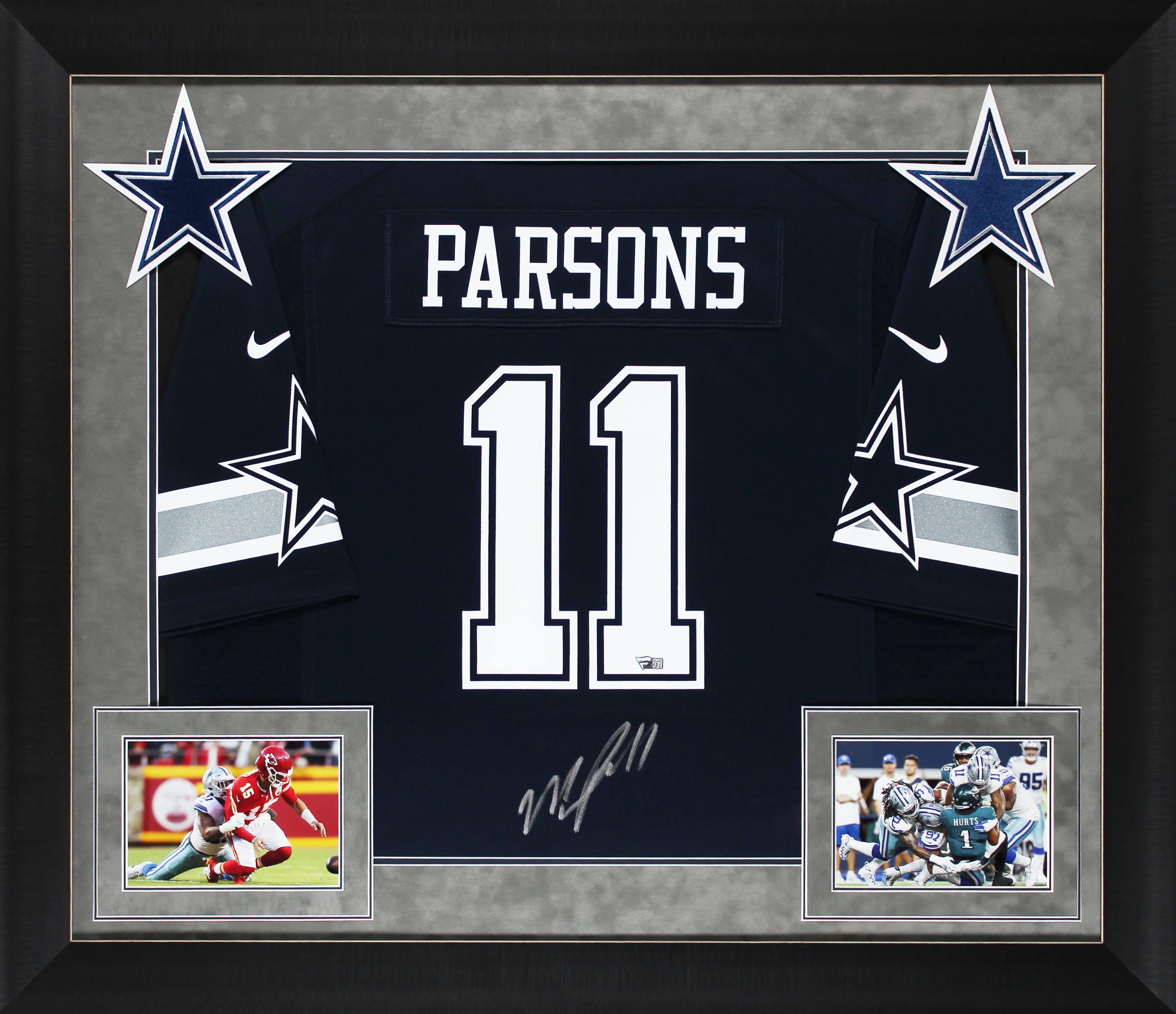 Cowboys Micah Parsons Signed & Framed Navy Blue Nike Game Jersey Fanatics - Image 2