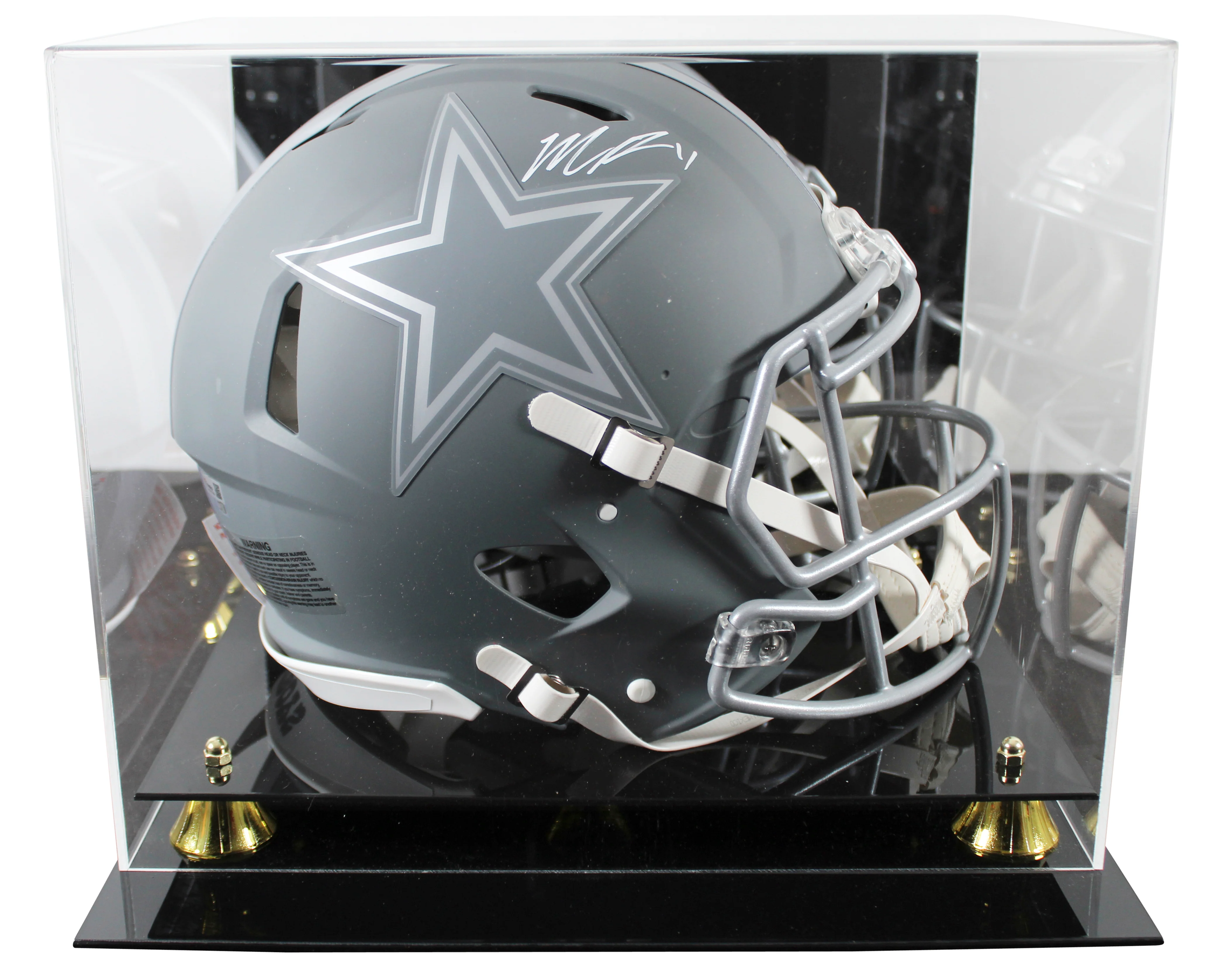 Cowboys Micah Parsons Signed Slate Full Size Speed Proline Helmet W/ Case Fan - Image 2