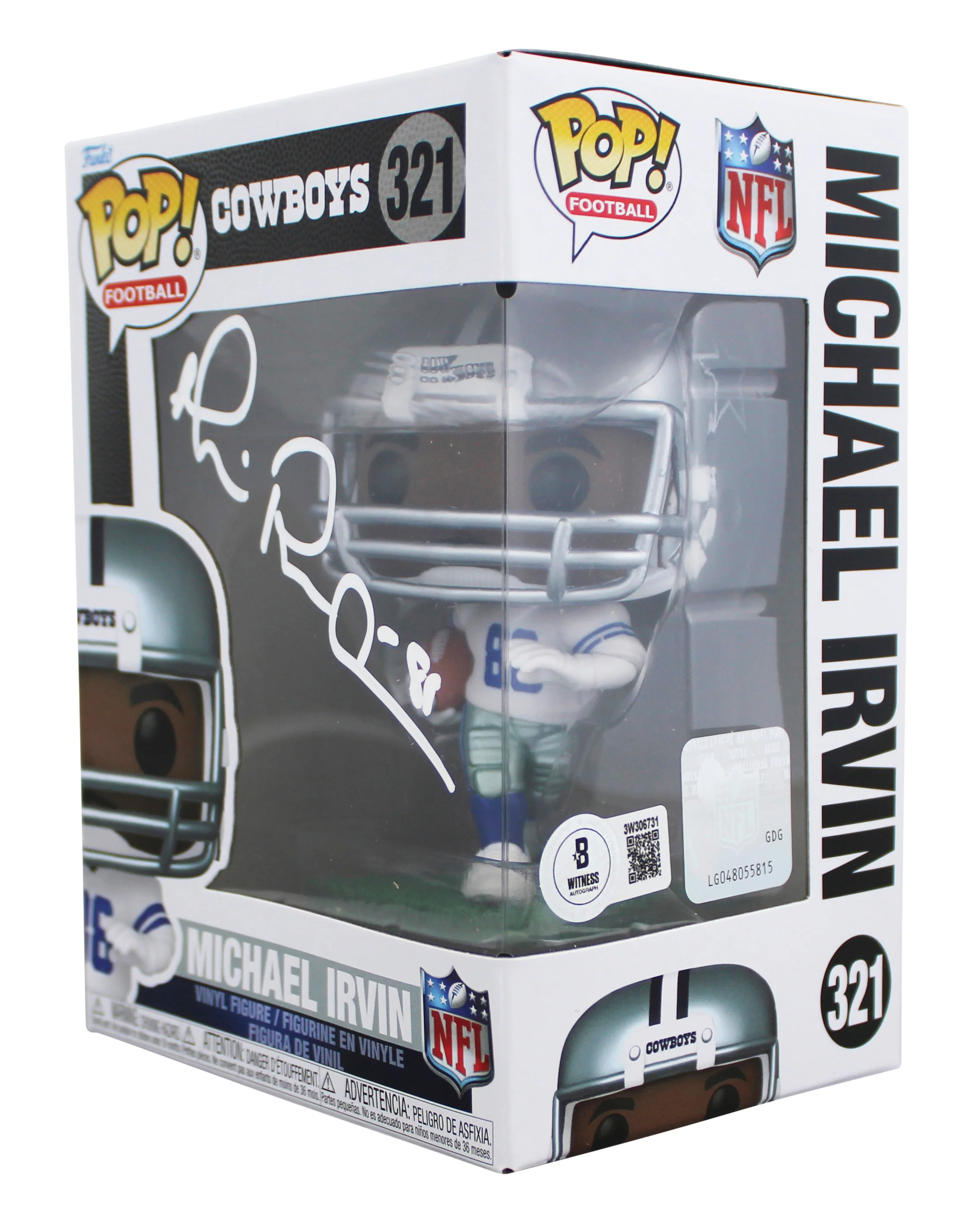 Cowboys Michael Irvin Authentic Signed #321 Funko Pop Vinyl Figure BAS Witnessed - Image 3