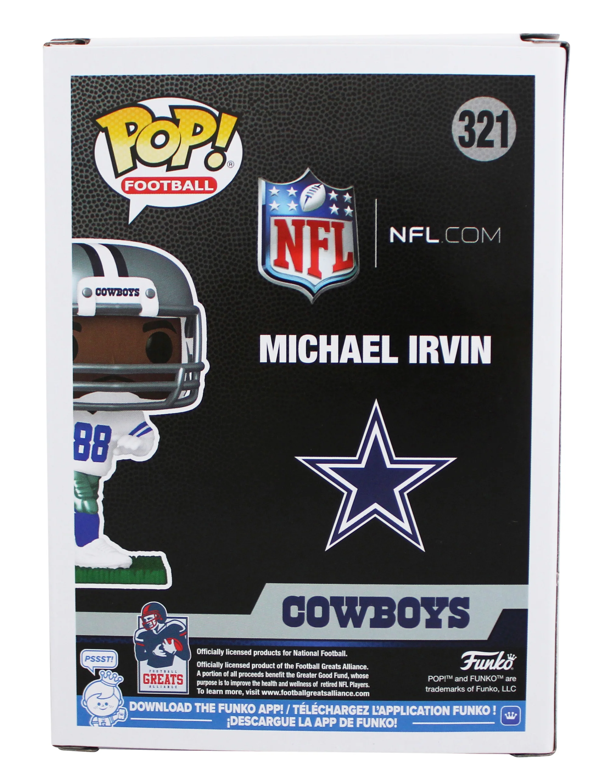 Cowboys Michael Irvin Authentic Signed #321 Funko Pop Vinyl Figure BAS Witnessed - Image 5