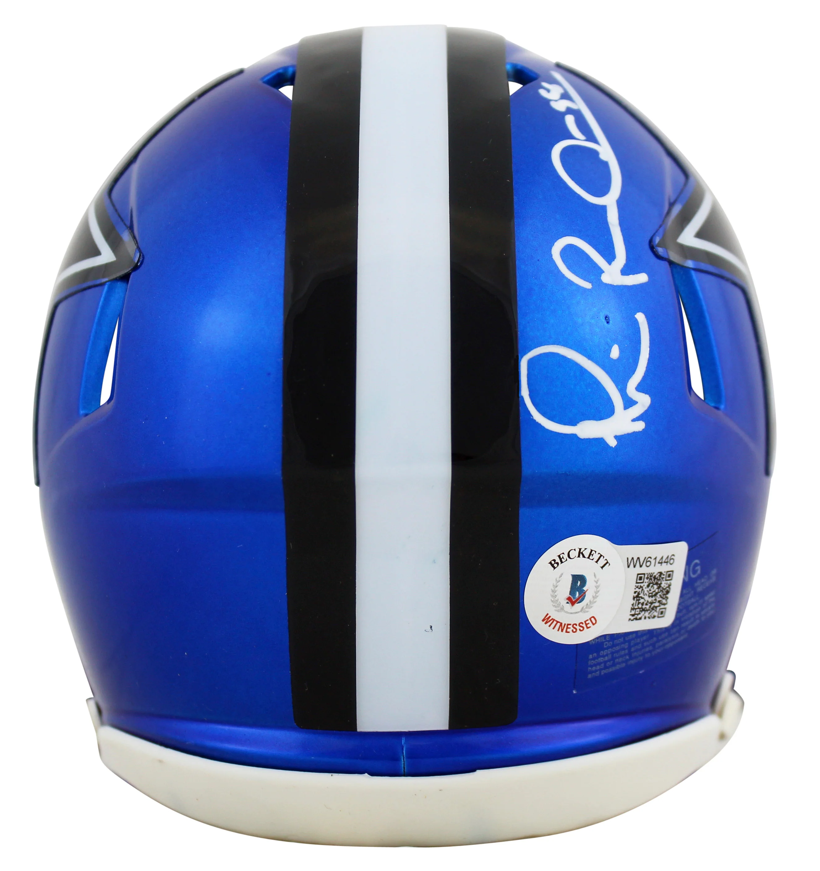 Cowboys Michael Irvin Authentic Signed Flash Speed Mini Helmet BAS Witnessed - Image 3