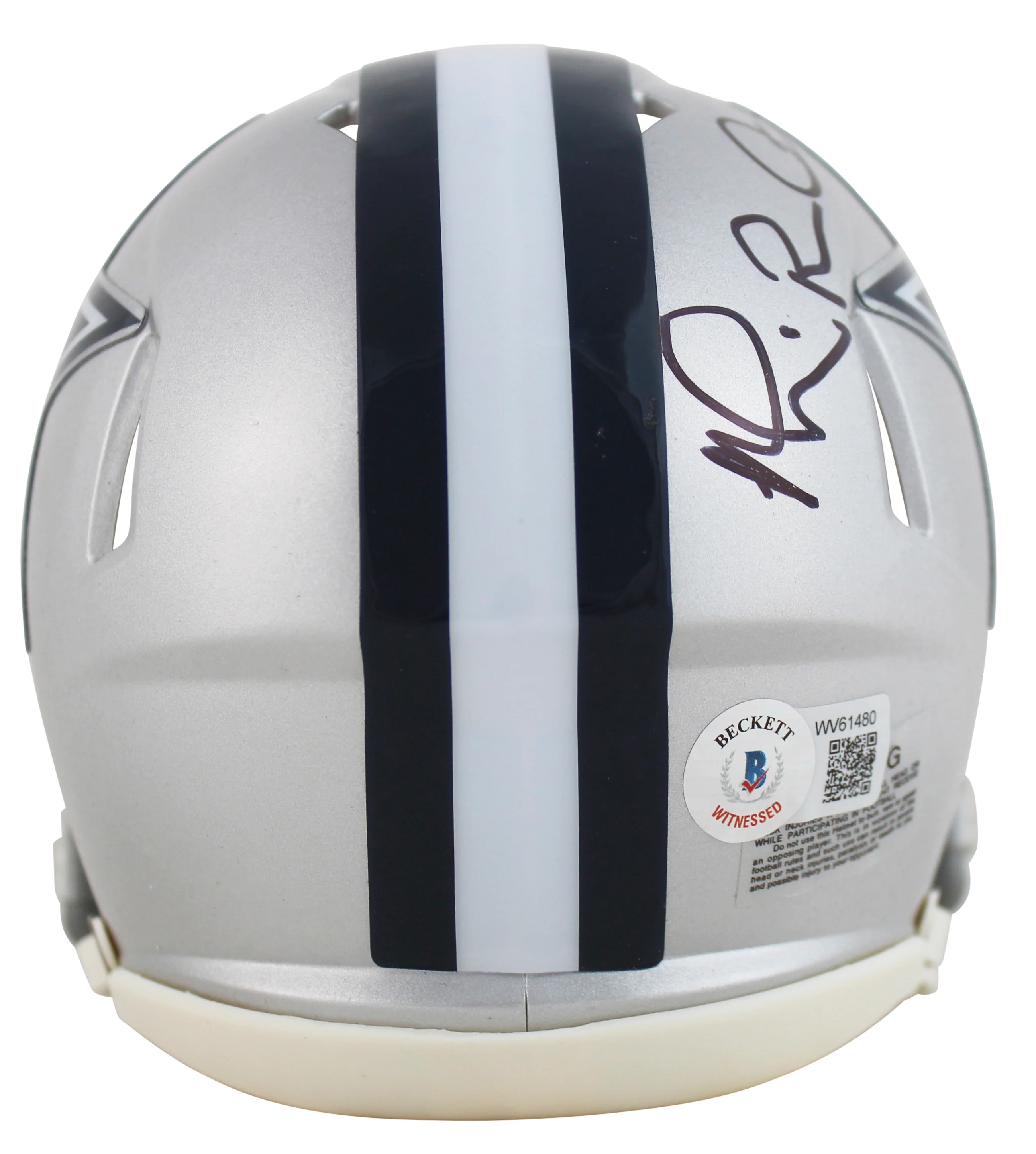 Cowboys Michael Irvin Authentic Signed Speed Mini Helmet BAS Witnessed - Image 3