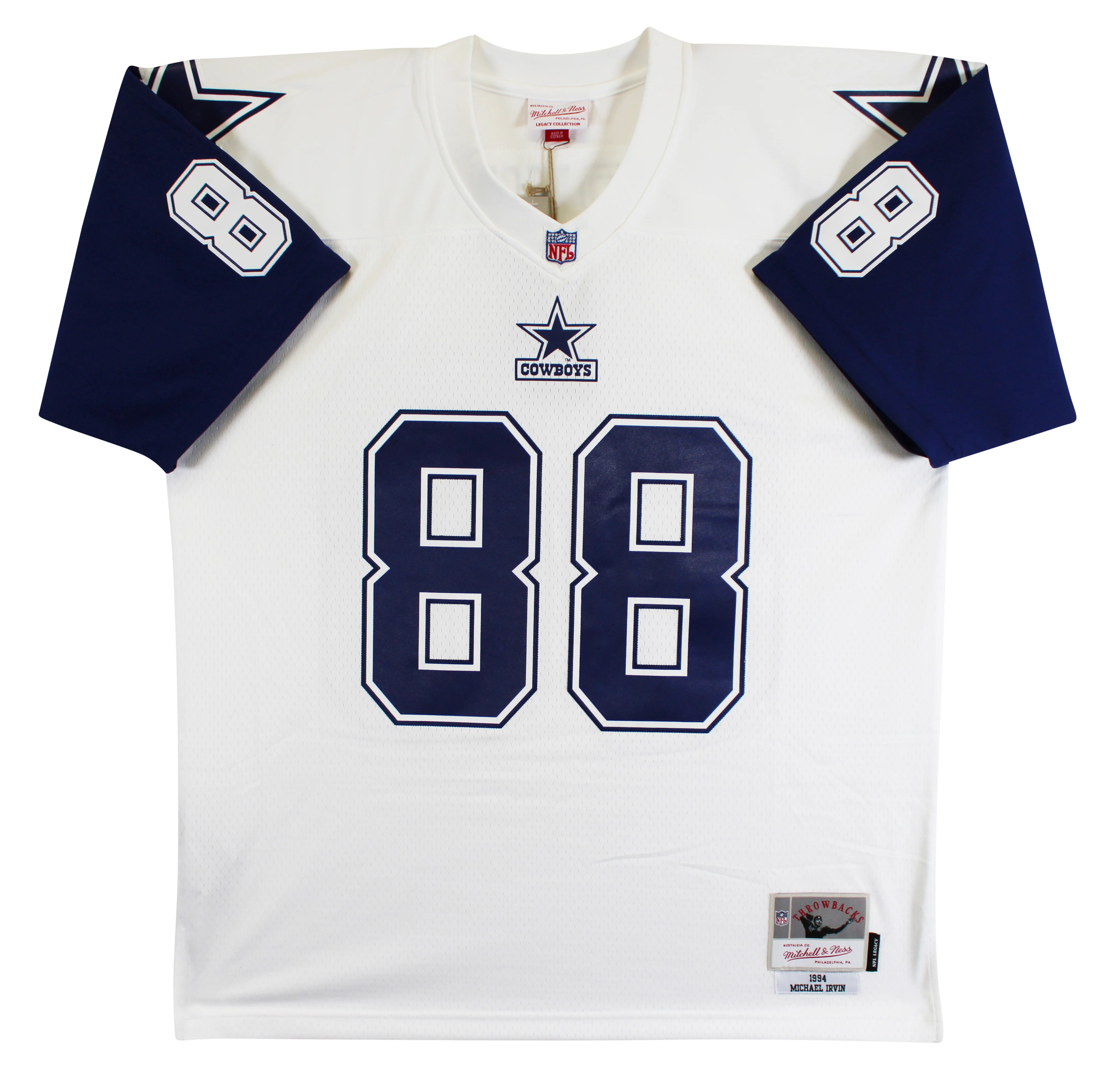 Cowboys Michael Irvin "HOF 2007" Signed White Thanksgiving M&N Jersey BAS Wit - Image 5