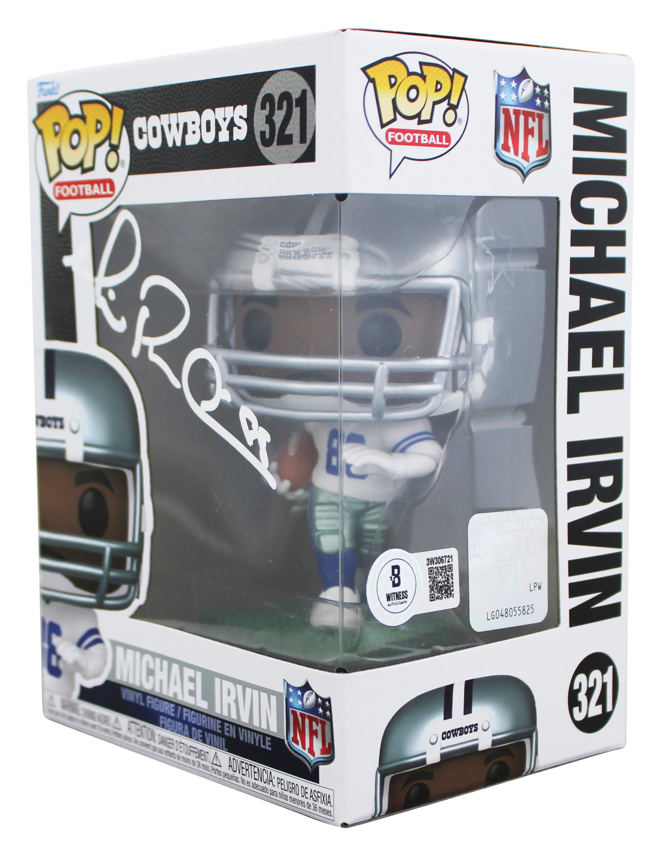 Cowboys Michael Irvin Signed #321 Funko Pop Vinyl Figure BAS Witnessed #3W306721 - Image 3