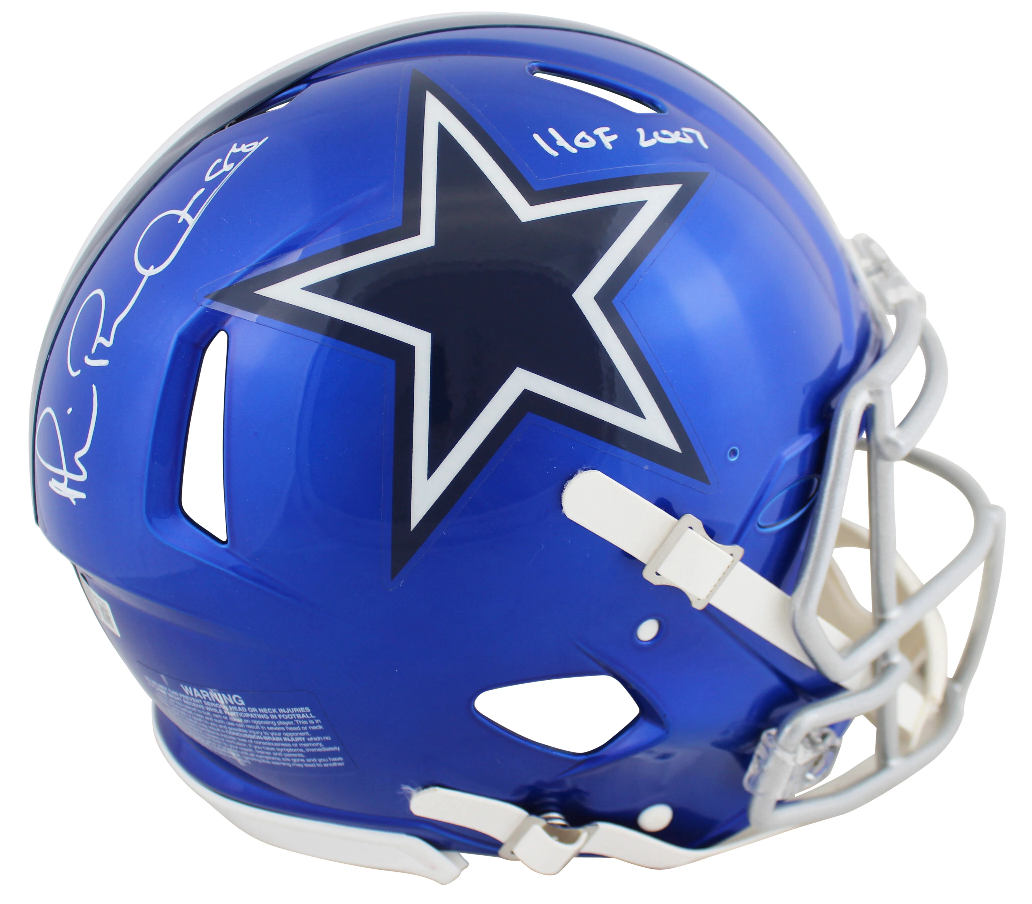 Cowboys Michael Irvin Signed Flash Full Size Speed Proline Helmet BAS Witnessed - Image 2