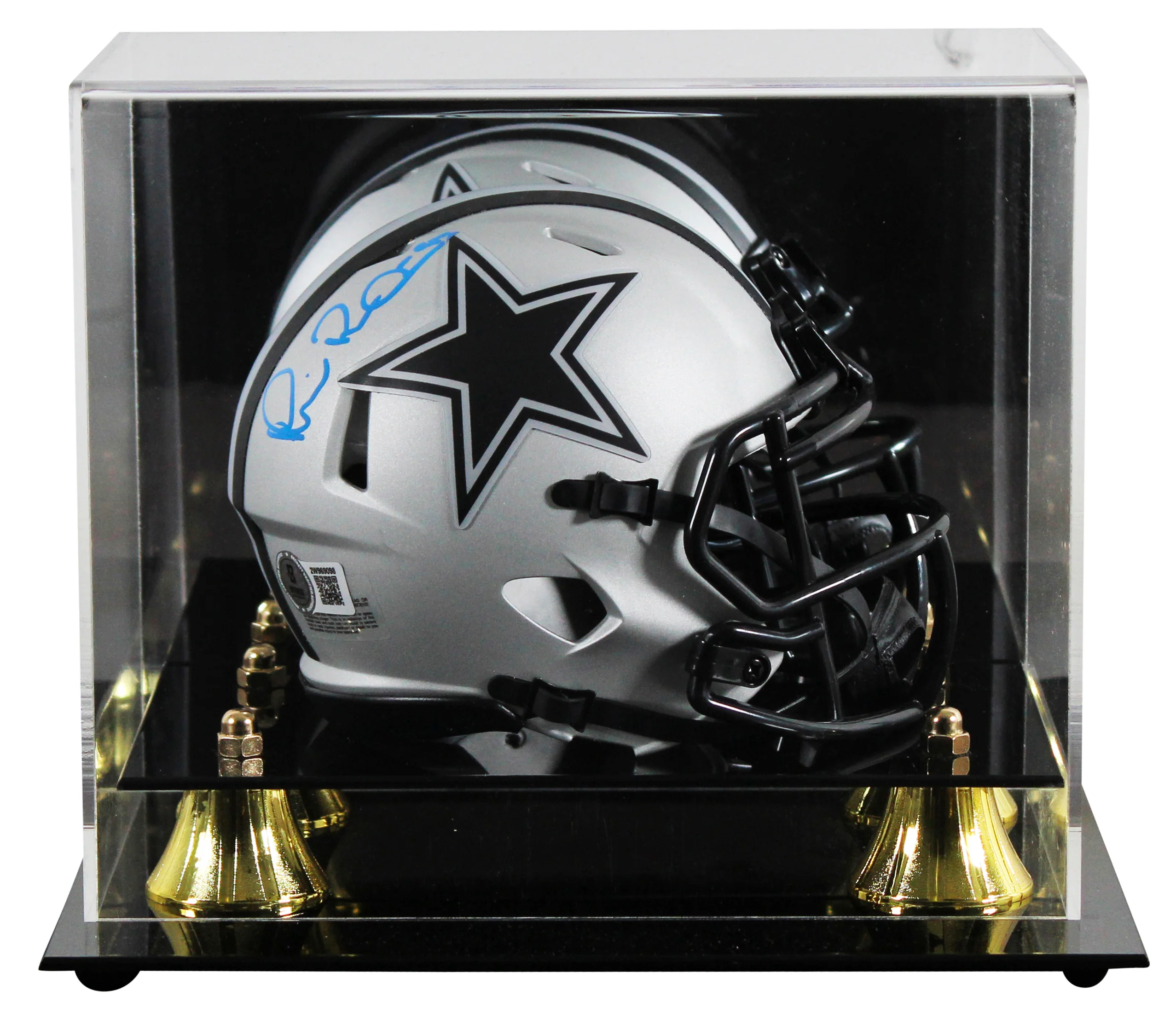 Cowboys Michael Irvin Signed Rave Speed Mini Helmet W/ Case BAS Witnessed - Image 2