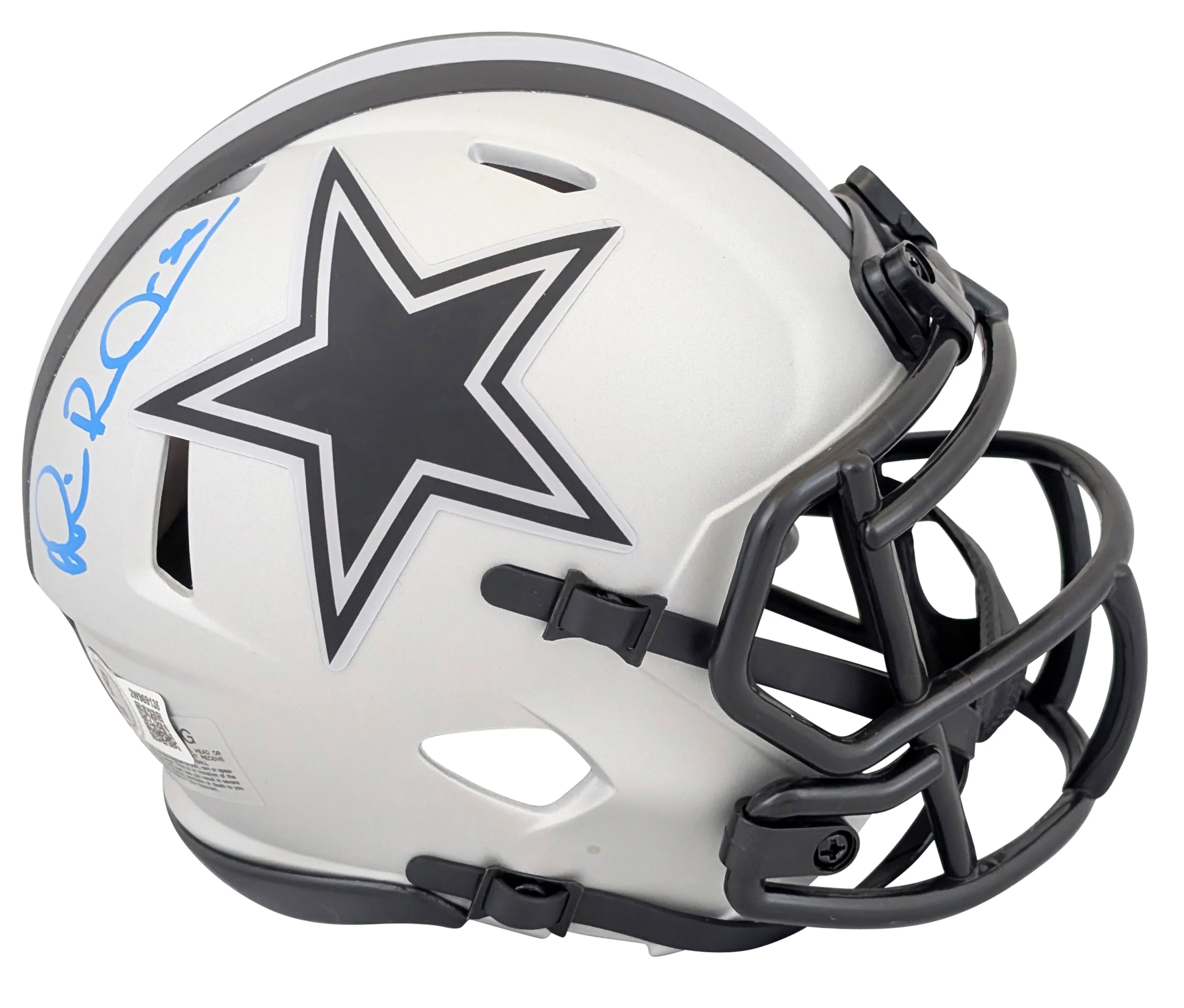 Cowboys Michael Irvin Signed Rave Speed Mini Helmet W/ Case BAS Witnessed - Image 3