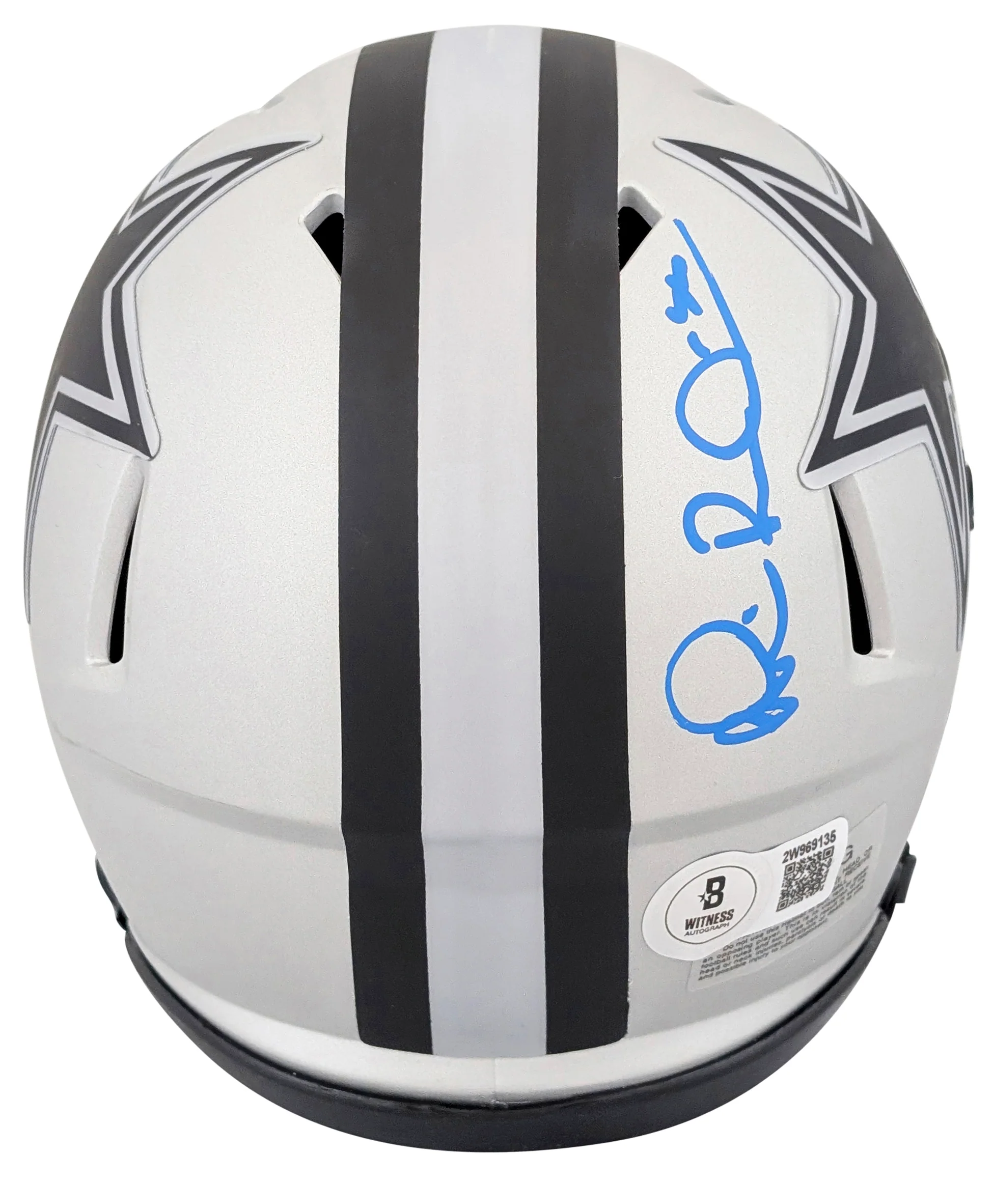 Cowboys Michael Irvin Signed Rave Speed Mini Helmet W/ Case BAS Witnessed - Image 4