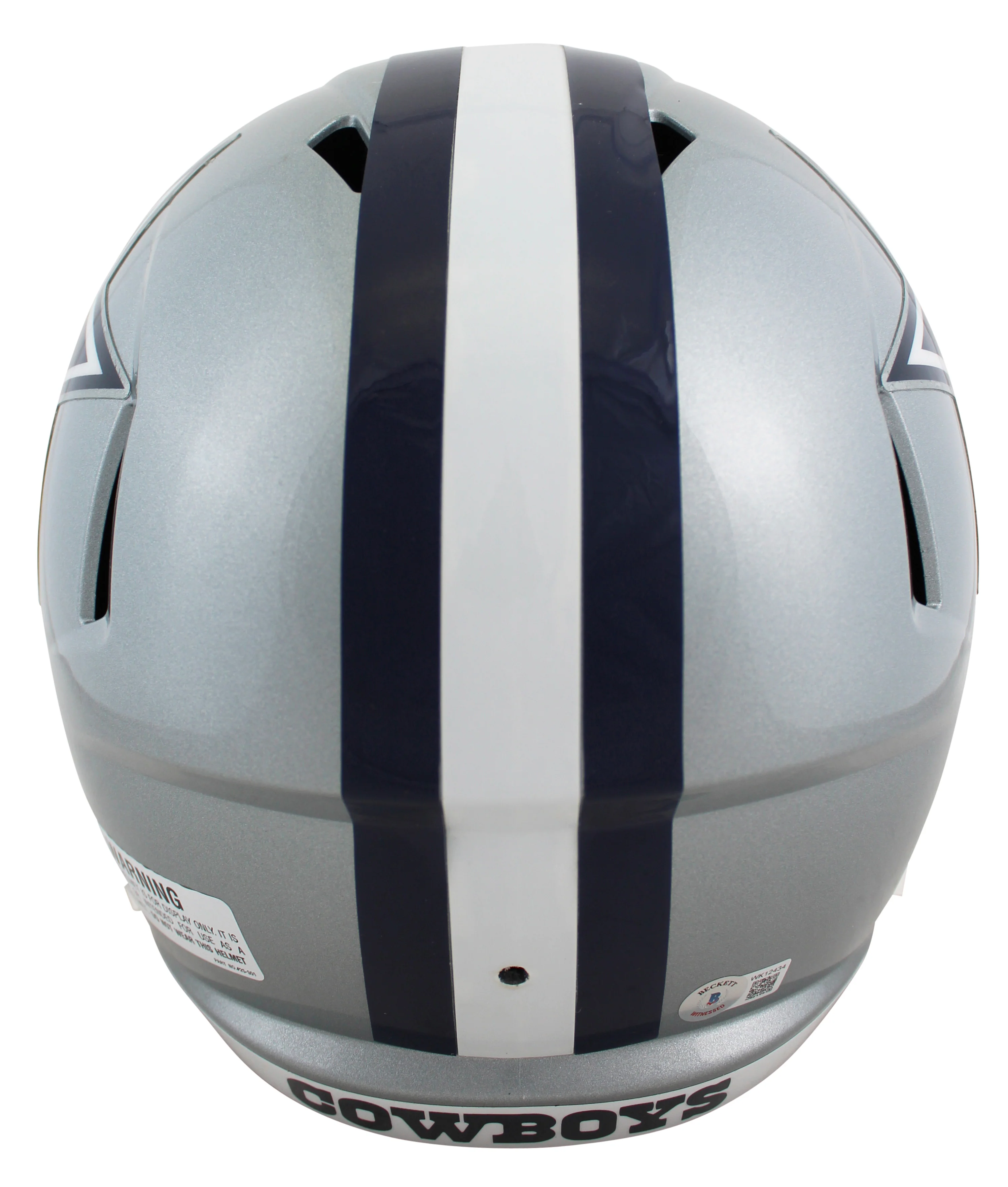 Cowboys Michael Irvin Signed Silver Full Size Speed Rep Helmet BAS Witnessed - Image 4