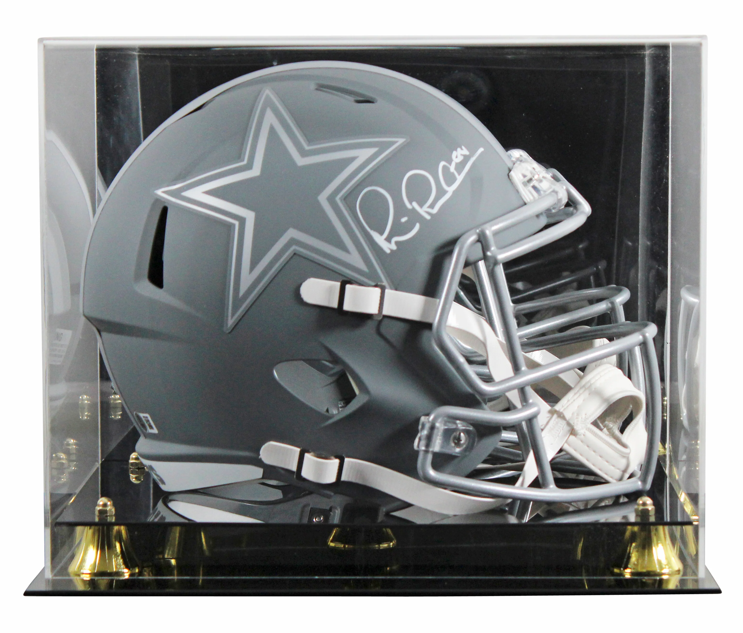 Cowboys Michael Irvin Signed Slate Full Size Speed Rep Helmet W/ Case BAS Wit - Image 2