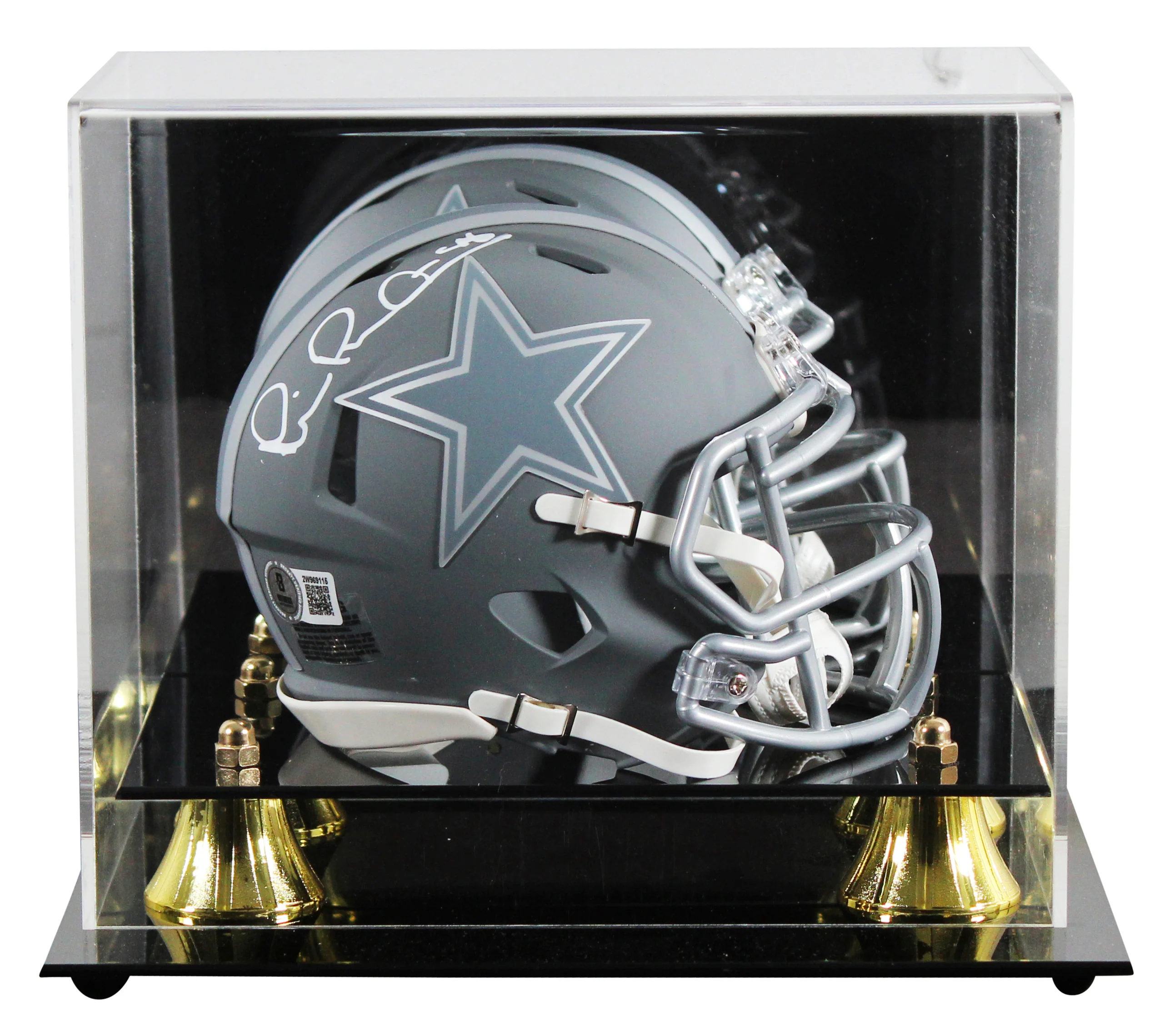 Cowboys Michael Irvin Signed Slate Speed Mini Helmet W/ Case BAS Witnessed - Image 2