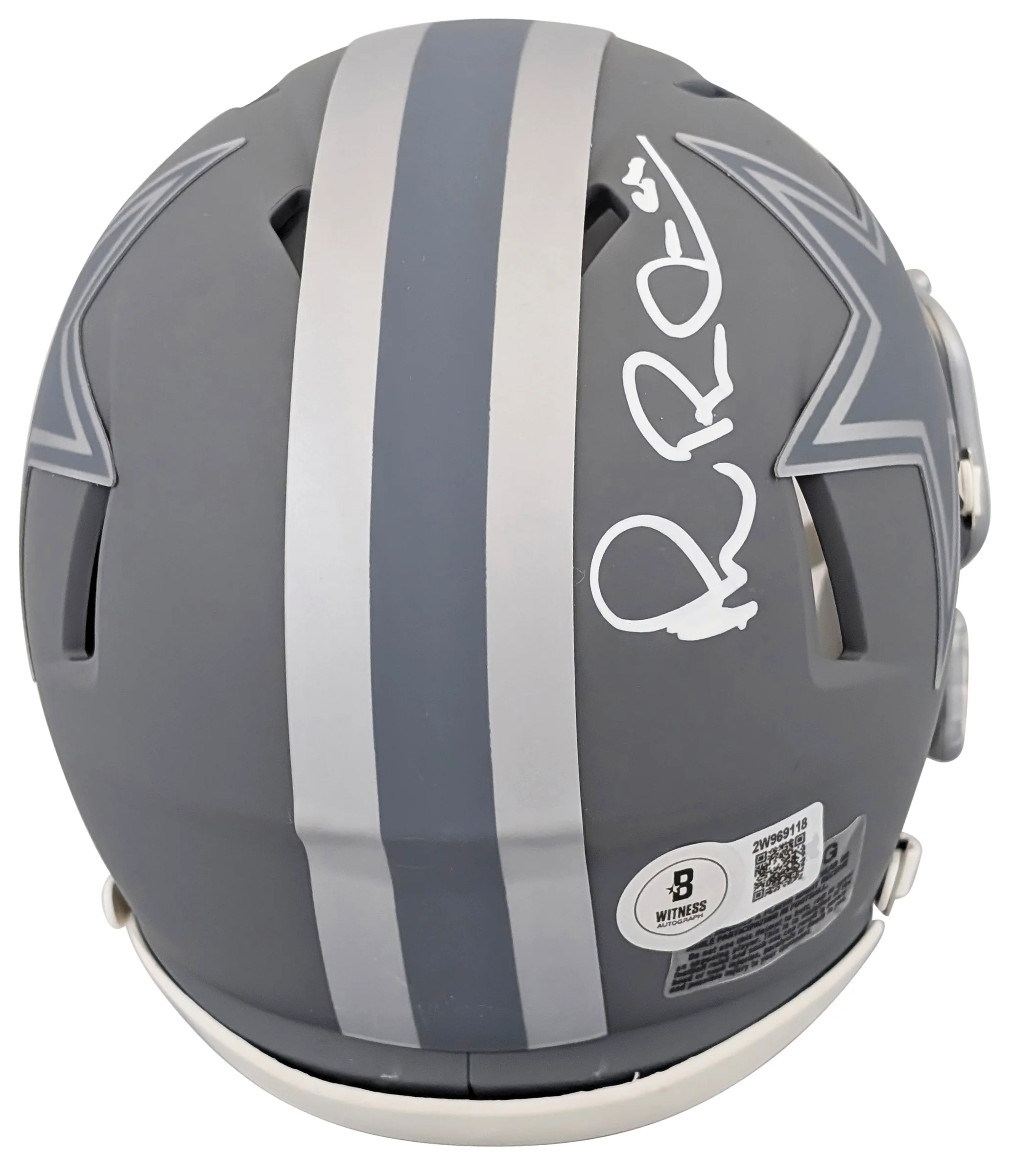 Cowboys Michael Irvin Signed Slate Speed Mini Helmet W/ Case BAS Witnessed - Image 4
