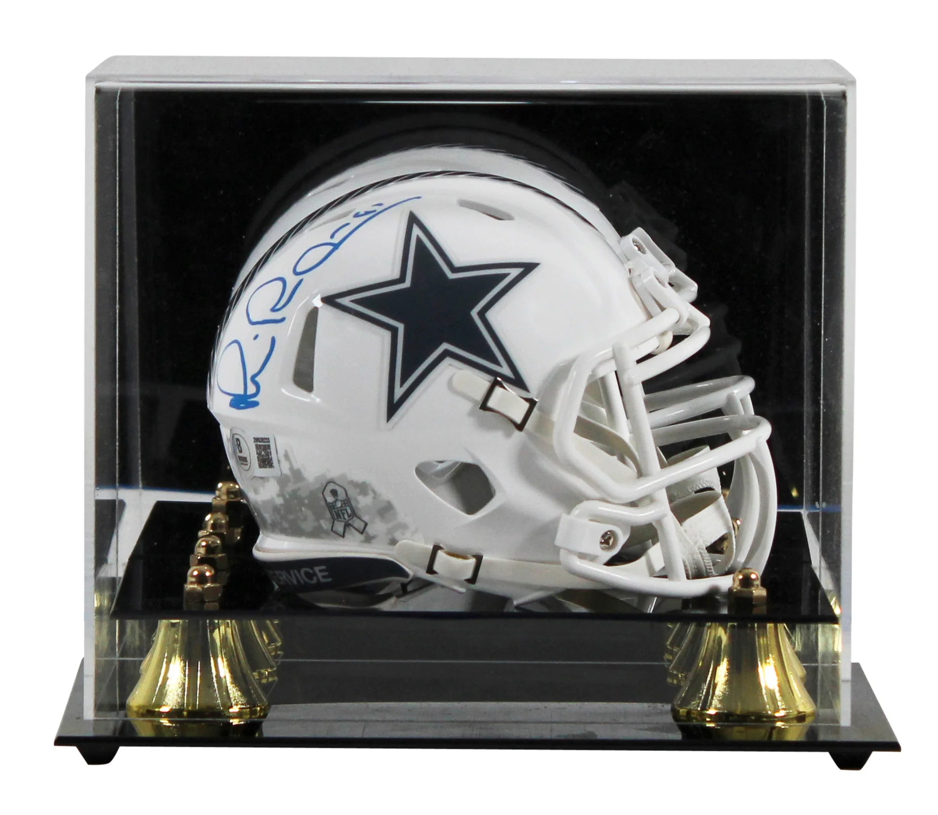 Cowboys Michael Irvin Signed STS III Speed Mini Helmet W/ Case BAS Witnessed - Image 2