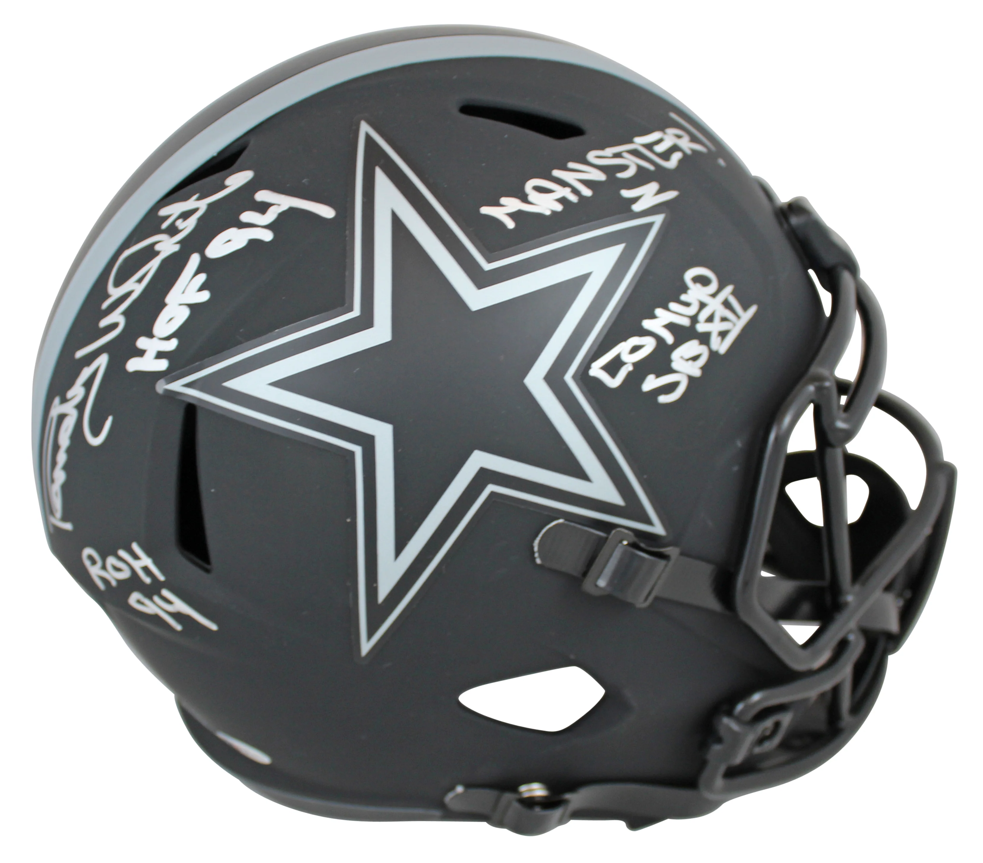 Cowboys Randy White "4x Insc" Signed Eclipse F/S Speed Rep Helmet W/ Case BAS W - Image 2