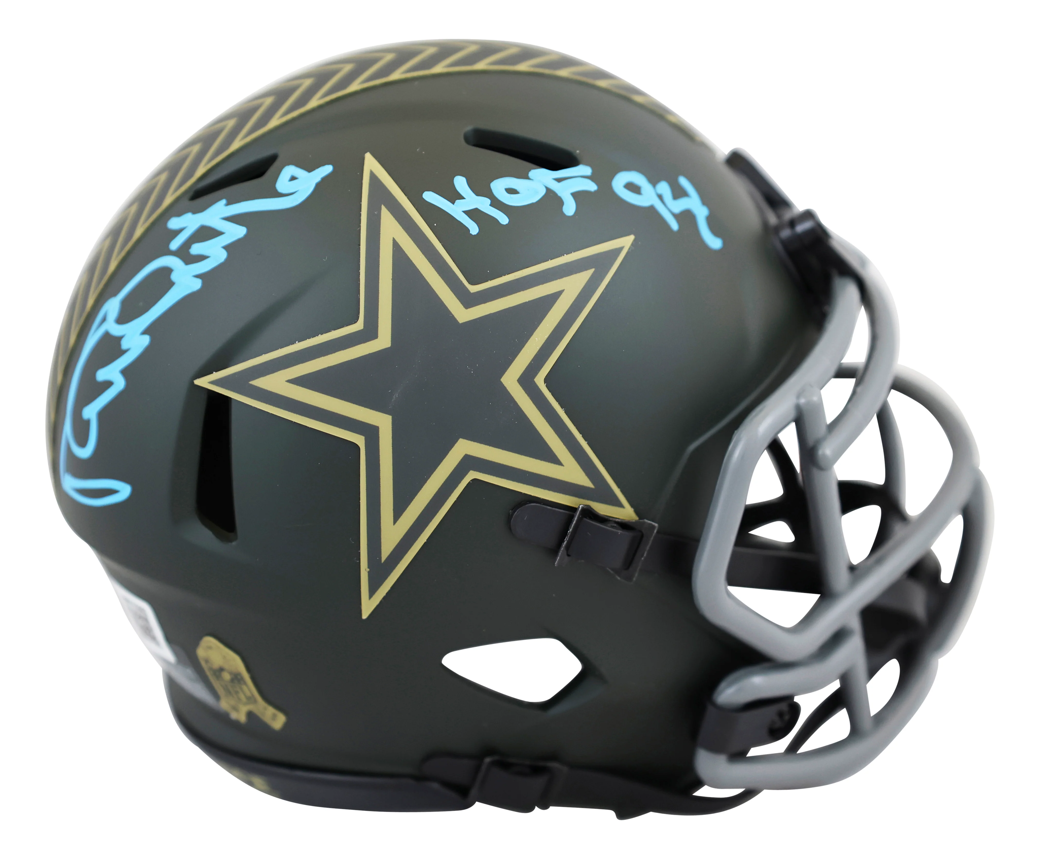 Cowboys Randy White "HOF 94" Signed 2025 STS IV Speed Mini Helmet BAS Witnessed - Image 2