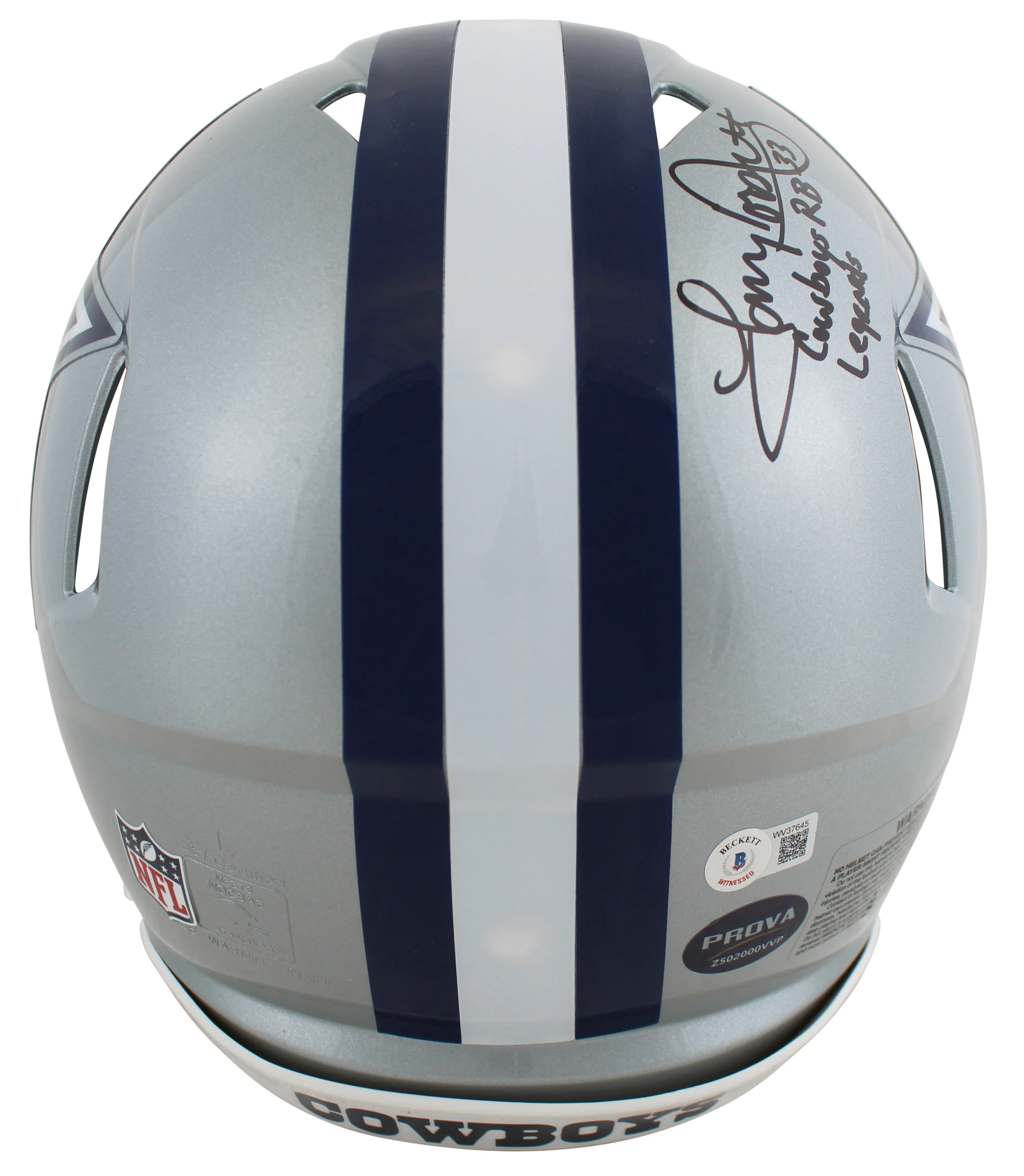 Cowboys RBs Smith, Dorsett & Elliott Signed F/S Speed Proline Helmet W/ Case BAS - Image 4