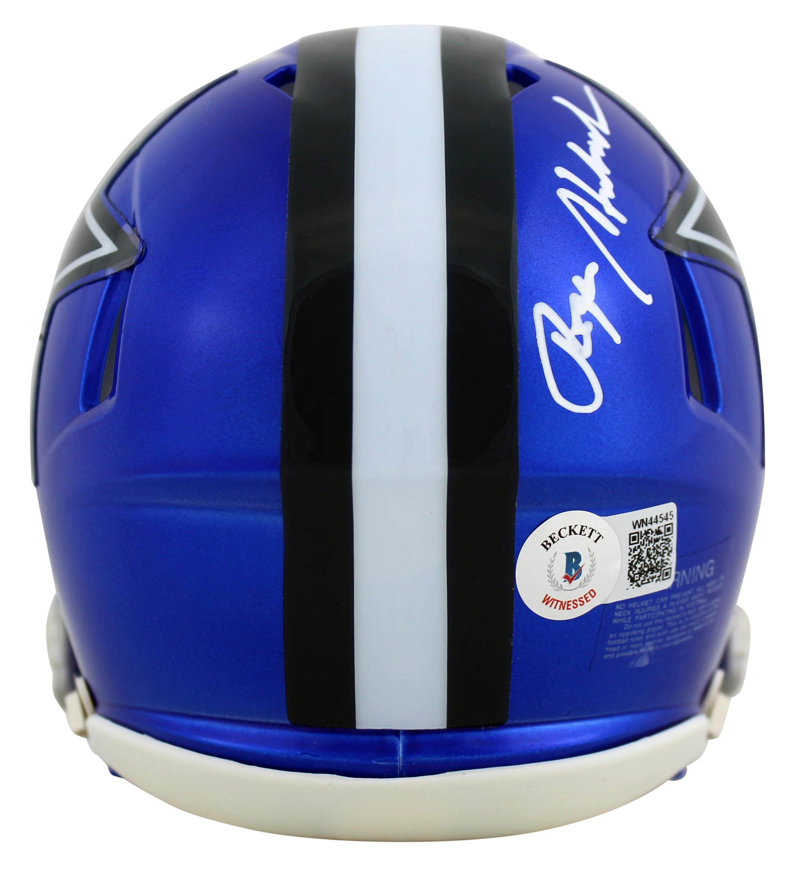 Cowboys Roger Staubach Authentic Signed Flash Speed Mini Helmet BAS Witnessed - Image 3