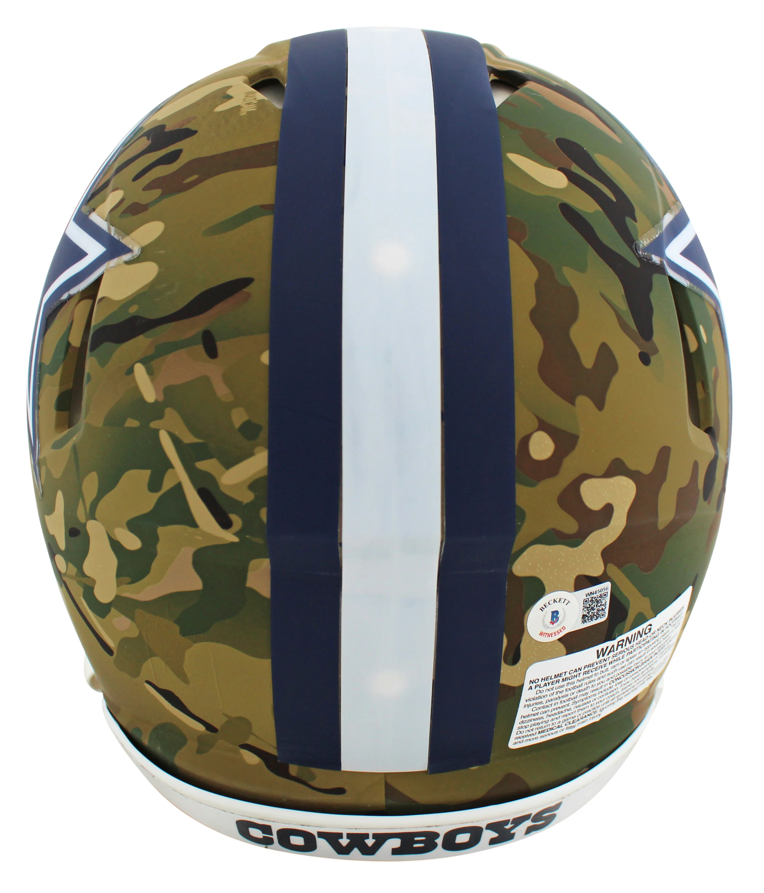 Cowboys Roger Staubach Captain America Signed Camo F/S Speed Proline Helmet BAS - Image 3