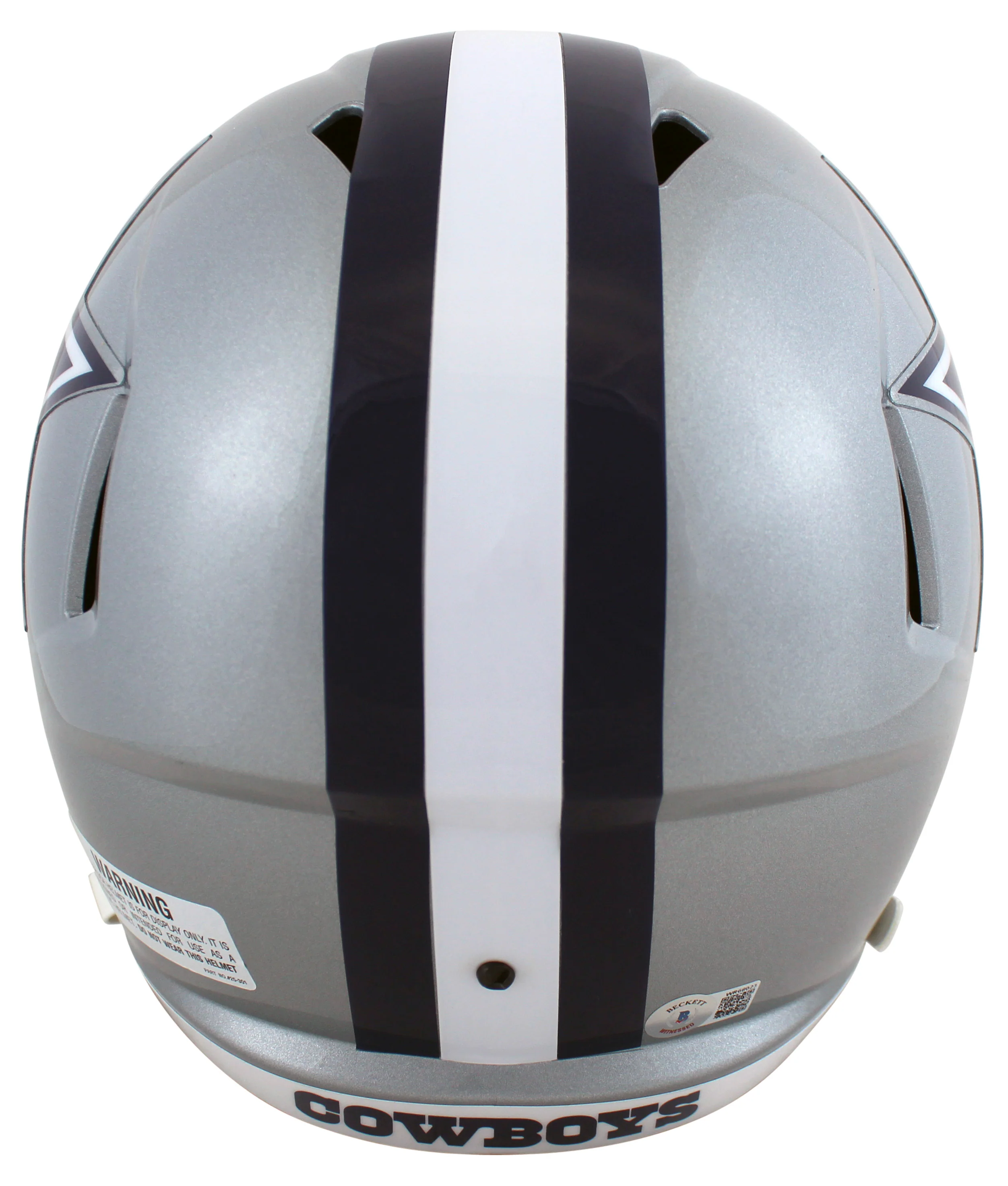 Cowboys Roger Staubach Signed Silver Full Size Speed Rep Helmet W/ Case BAS Wit - Image 4