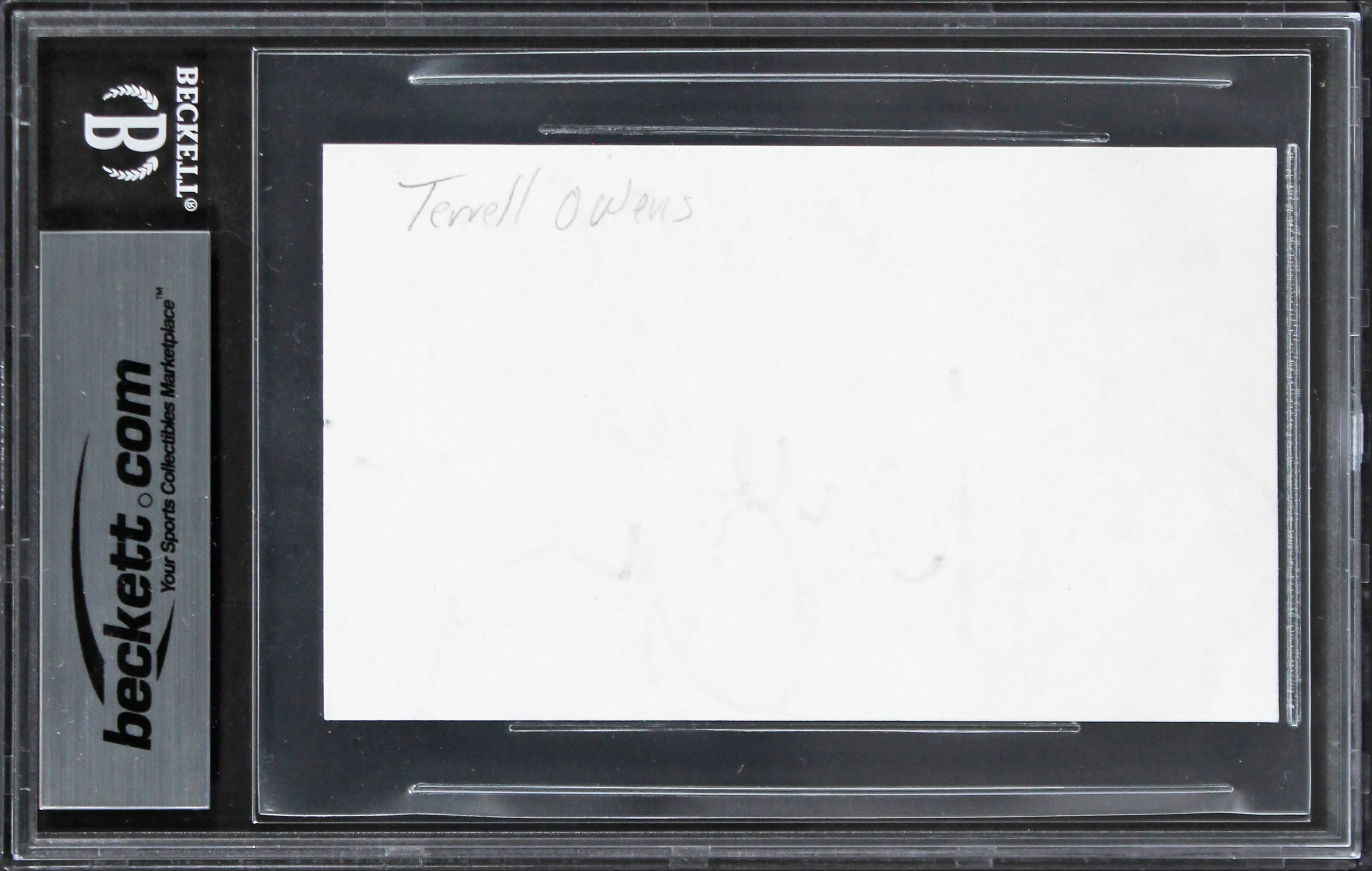 Cowboys Terrell Owens Authentic Signed 3x5 Index Card Autographed BAS Slabbed - Image 3