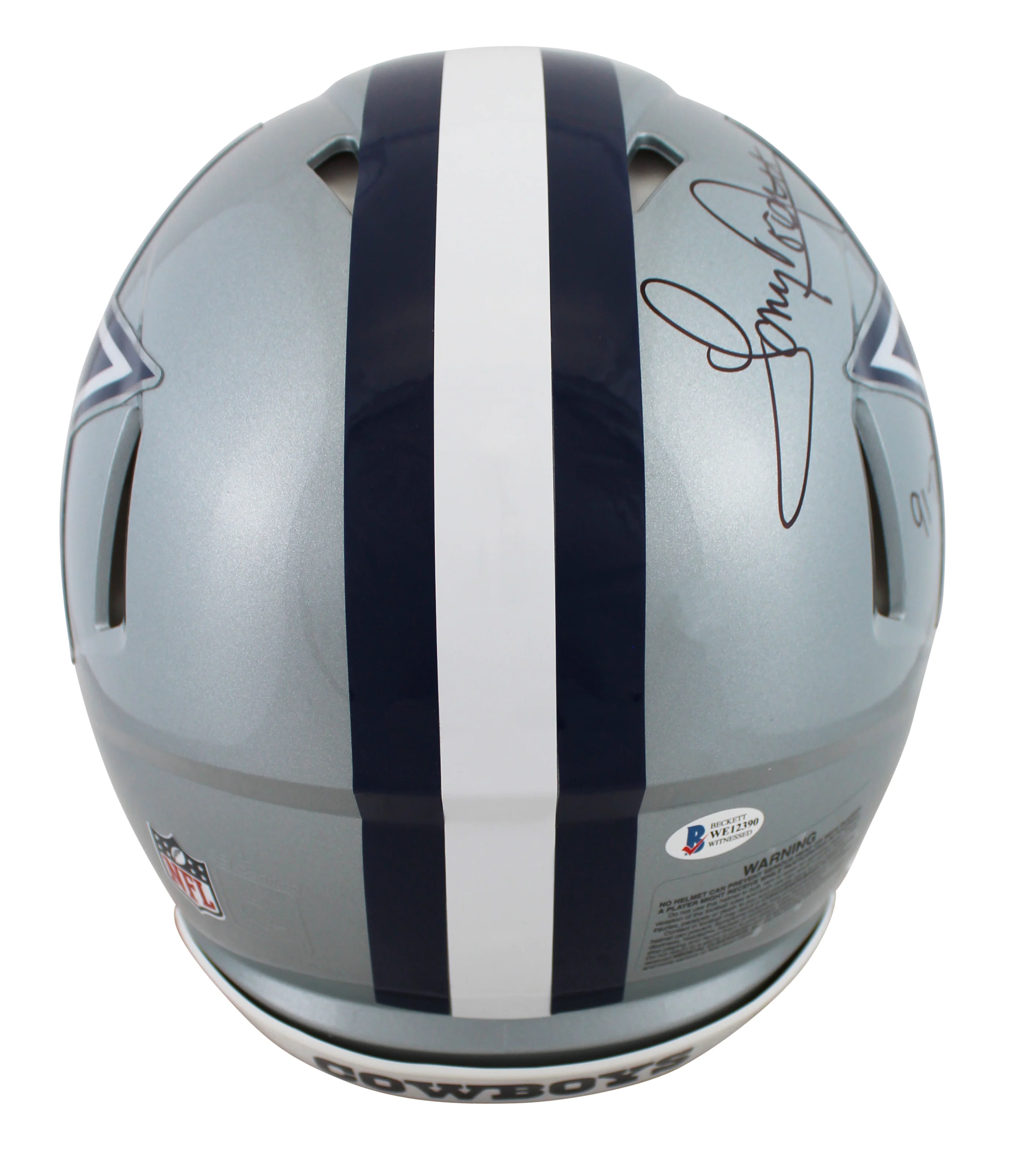 Cowboys Tony Dorsett "4x Stat" Signed Silver Full Size Speed Proline Helmet BAS - Image 3