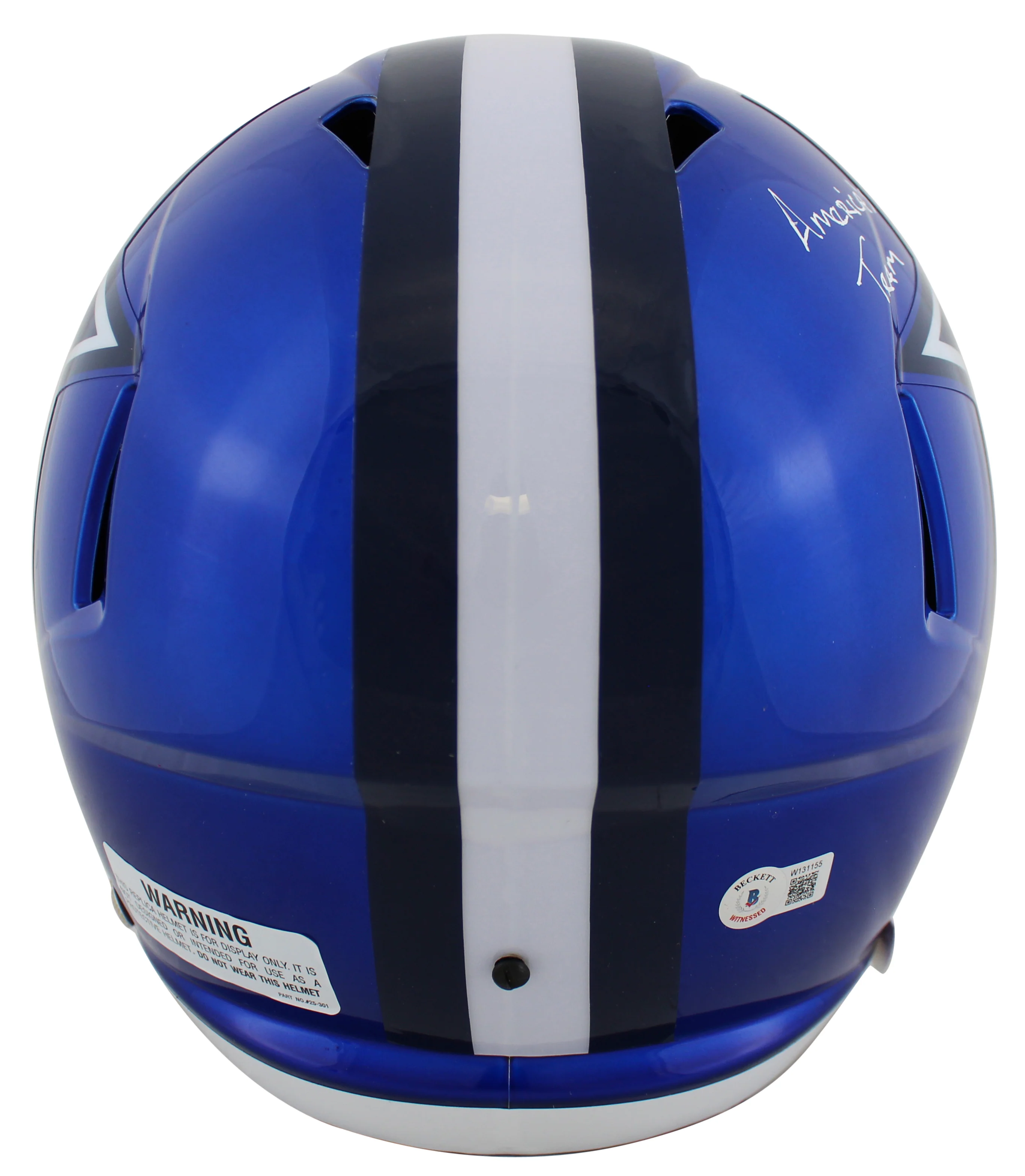 Cowboys Tony Dorsett "America's Team" Signed Flash F/S Speed Rep Helmet BAS Wit - Image 3